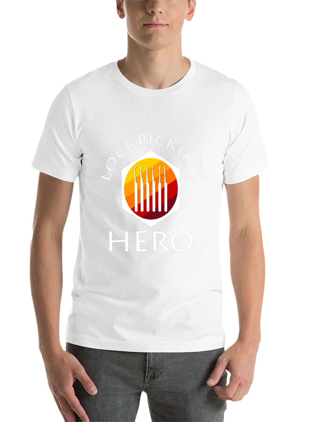 Black Lockpicking Hero T-Shirt - Black, Graphic Tee view 14