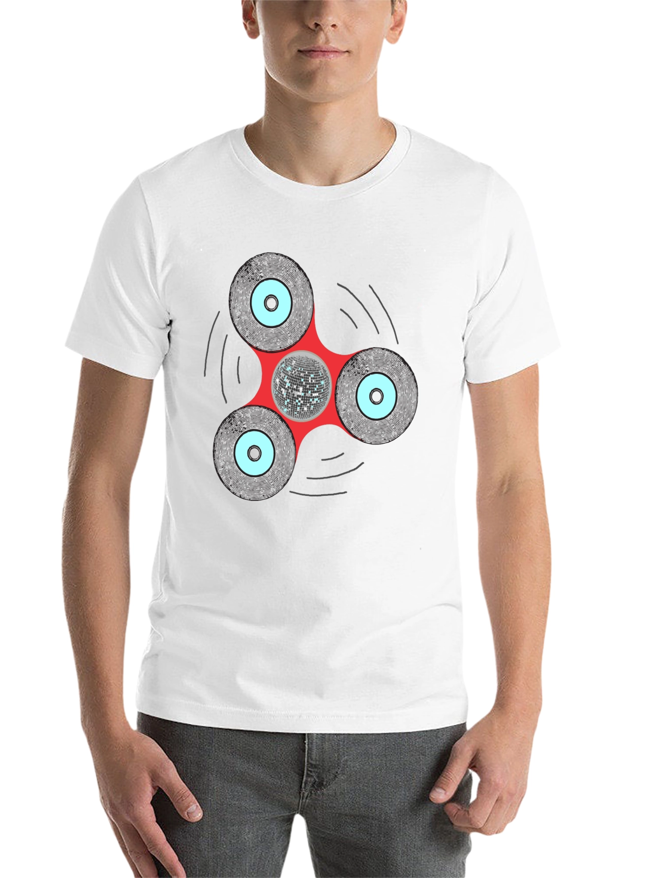 Black Disco Fidget Spinner Graphic Tee view 14