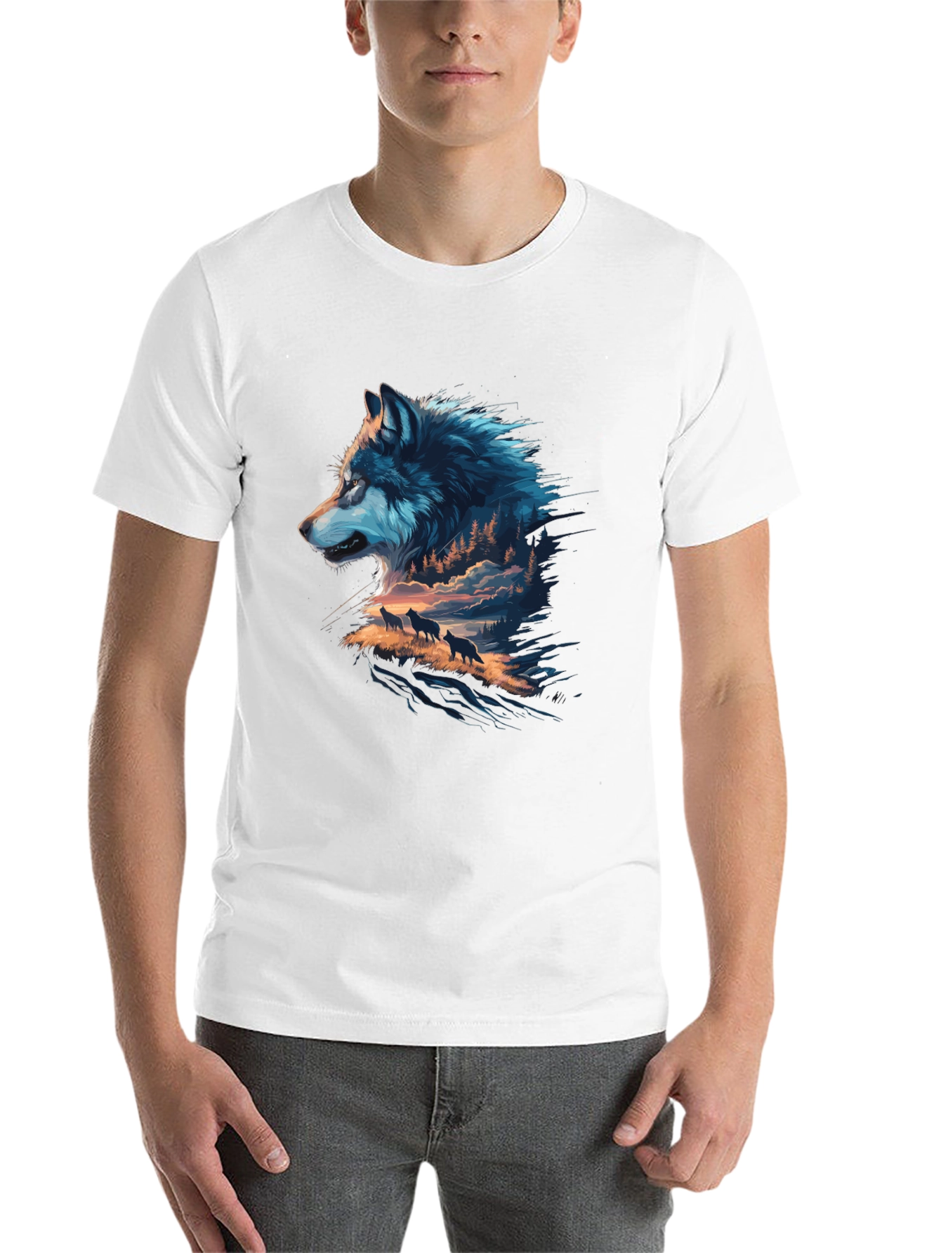 Black Wolf Pack Graphic Black T-Shirt view 14