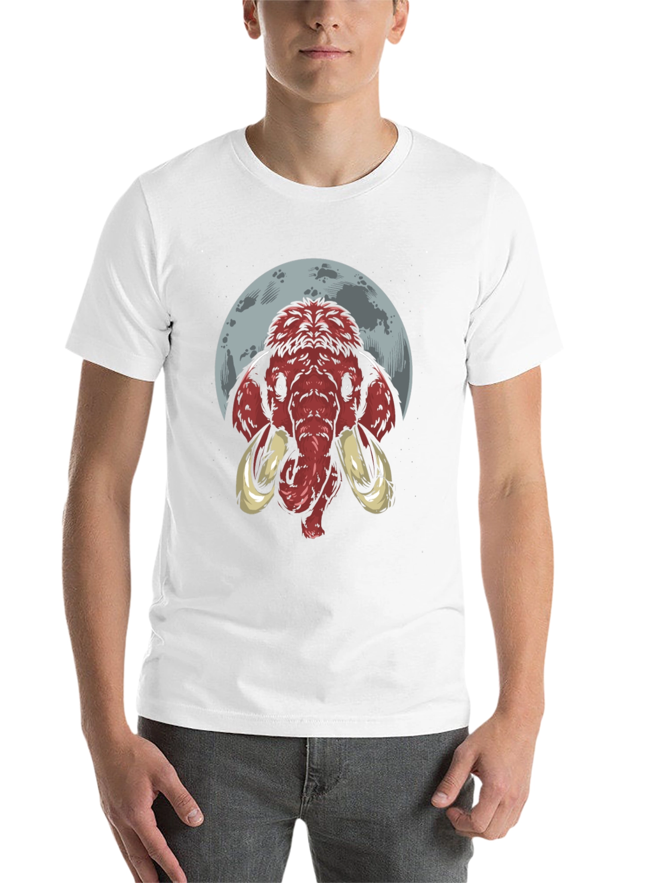 Black Mammoth Moon Graphic Tee - Black Cotton T-Shirt view 14