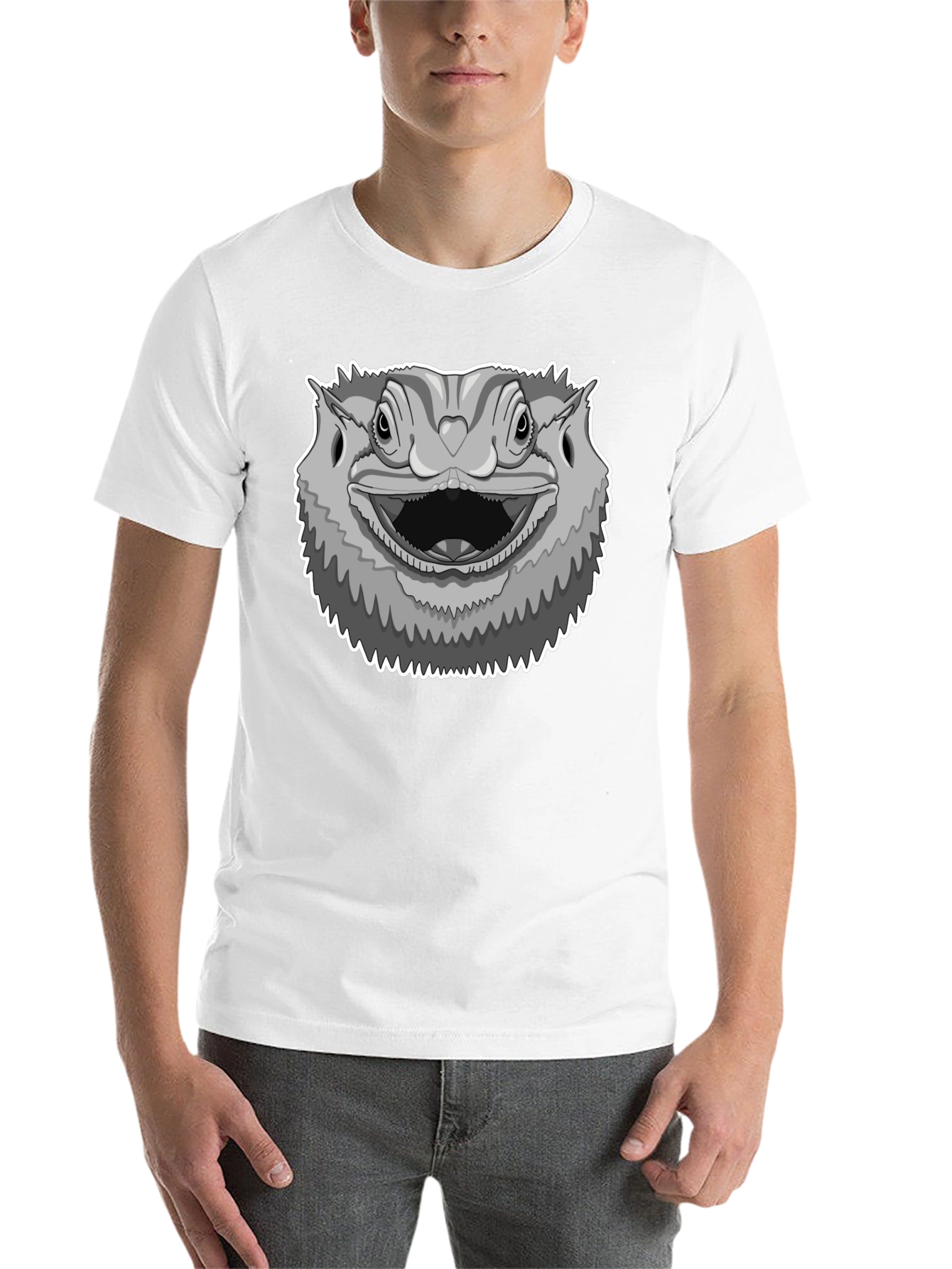 Black Bearded Dragon Graphic Tee - Unisex Black T-Shirt view 14