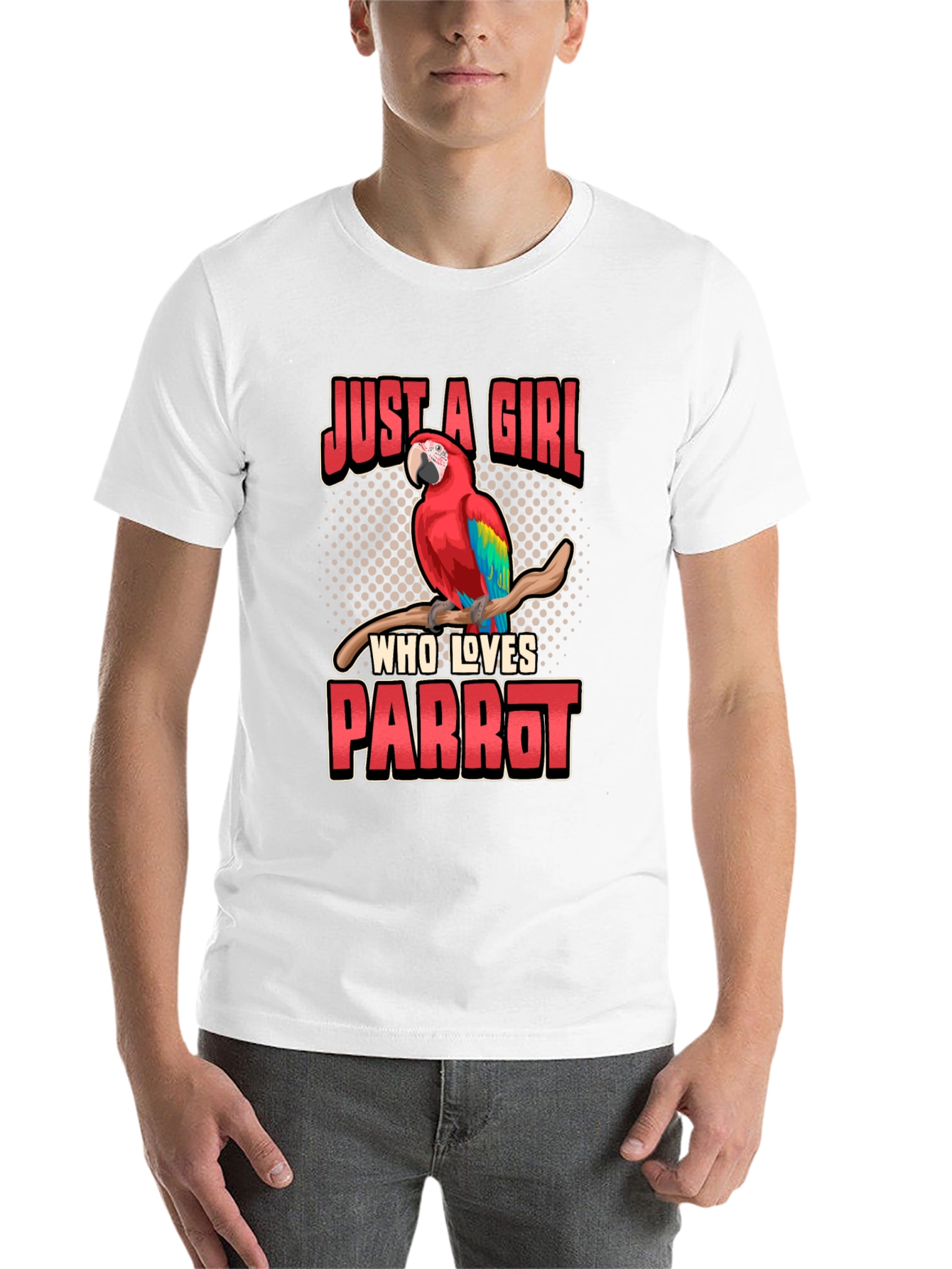 Black Just A Girl Who Loves Parrot T-Shirt view 14