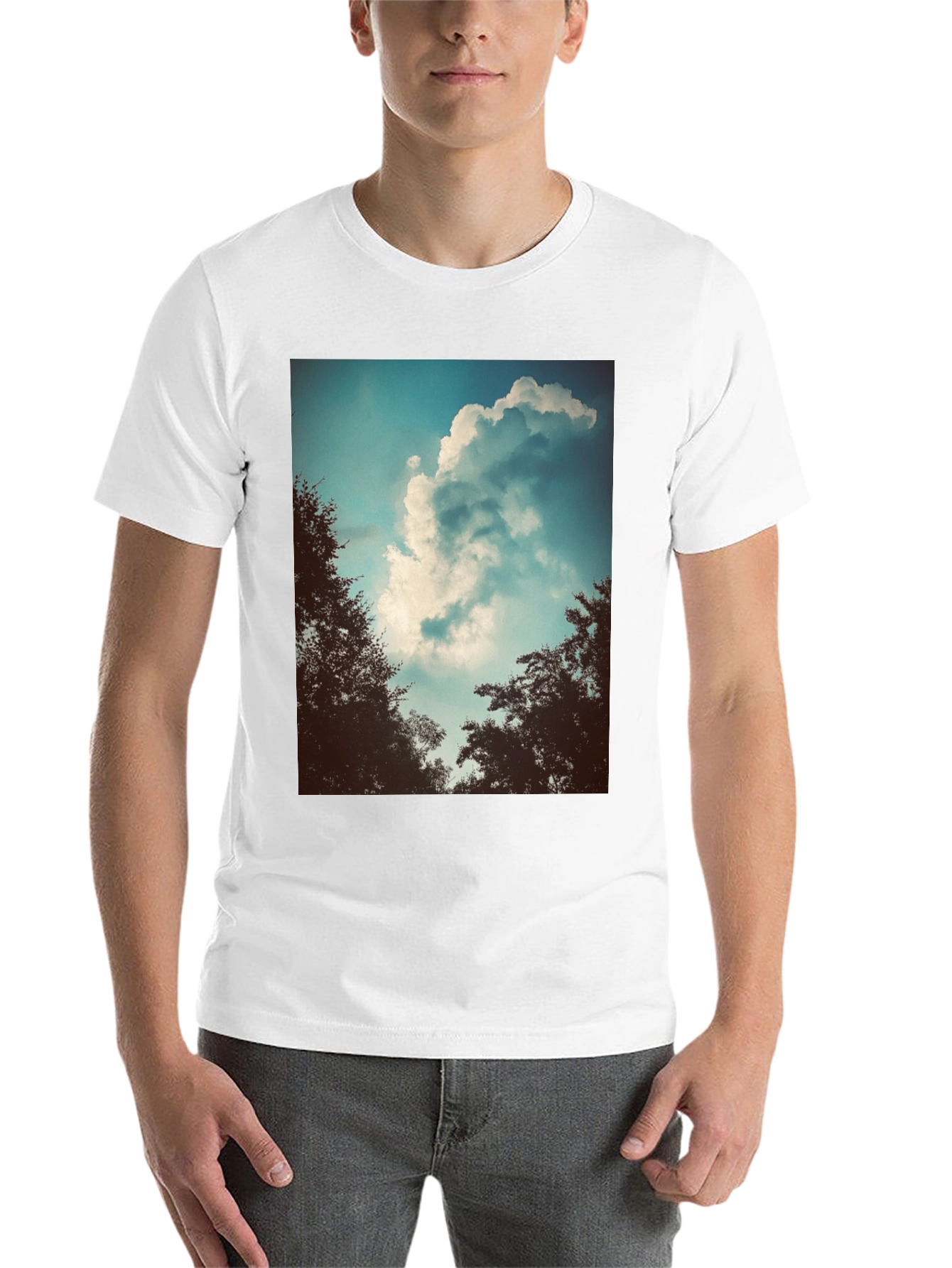 Black Cloudscape Graphic Tee - Nature Inspired Design view 14