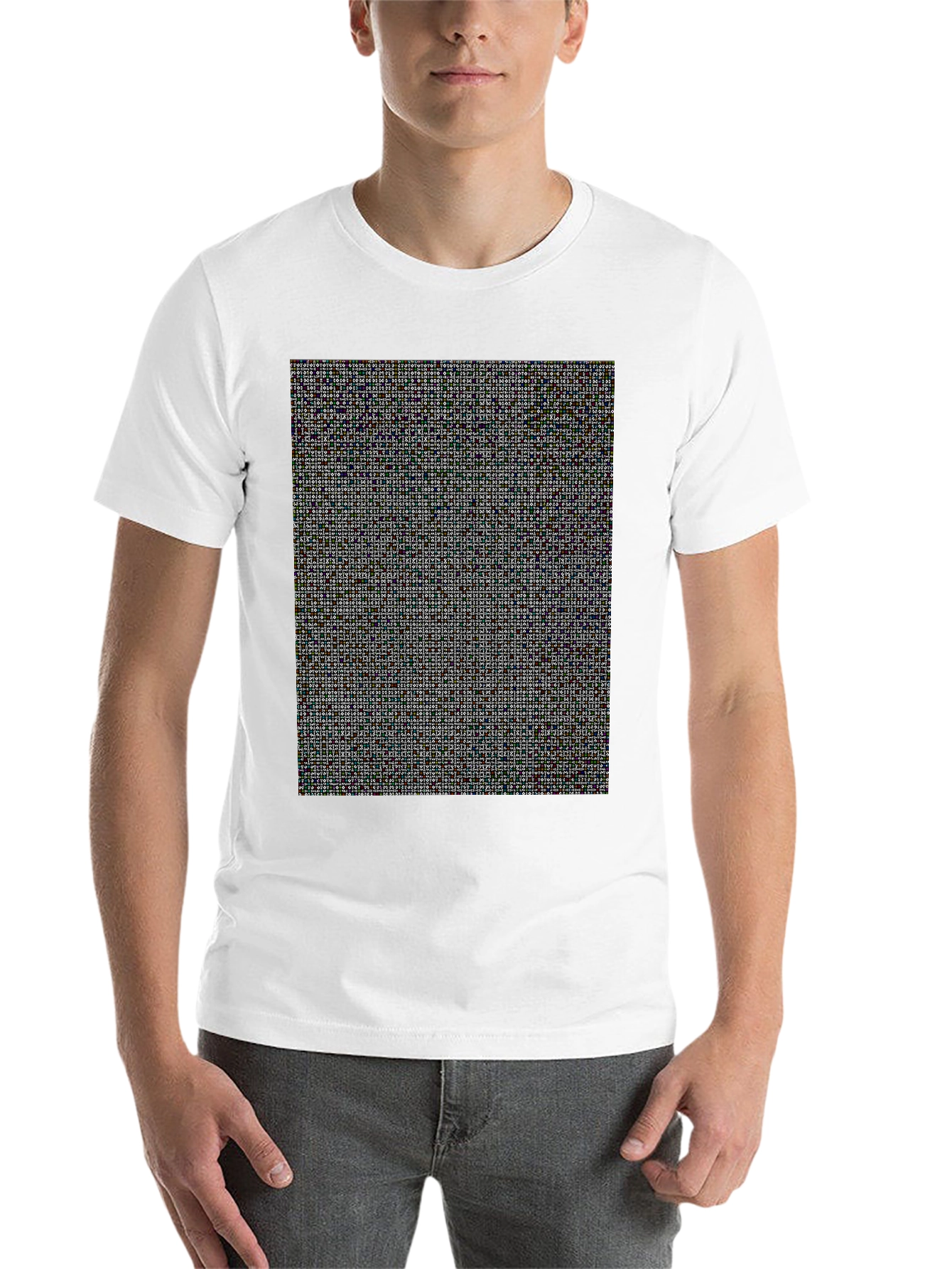 Black Pixel Pattern T-Shirt view 14