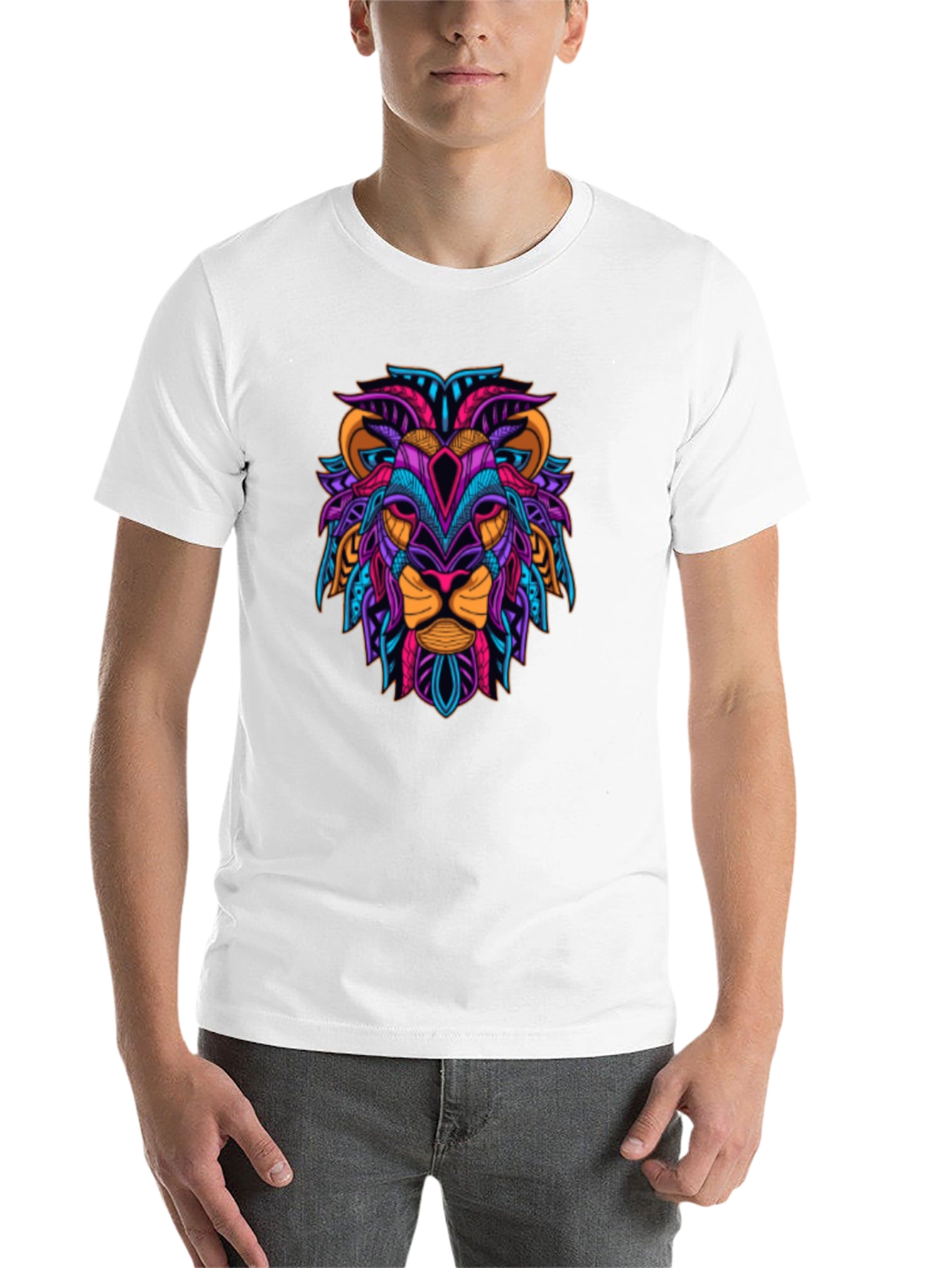 Black Vibrant Lion Graphic Tee - Bold Style view 14