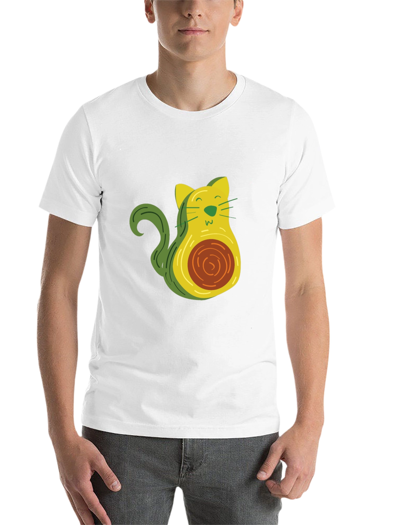 Black Avocado Cat Graphic T-Shirt - Unique & Fun Design! view 14