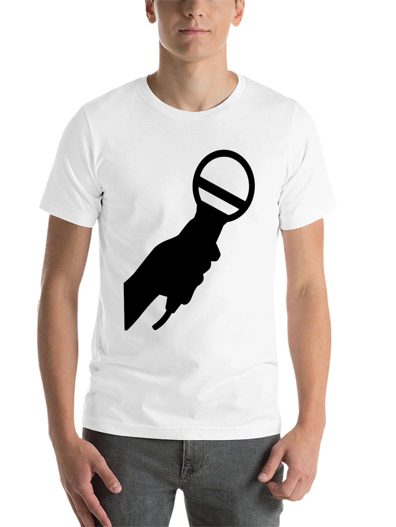 Black Black Hand Microphone Silence T-Shirt view 14