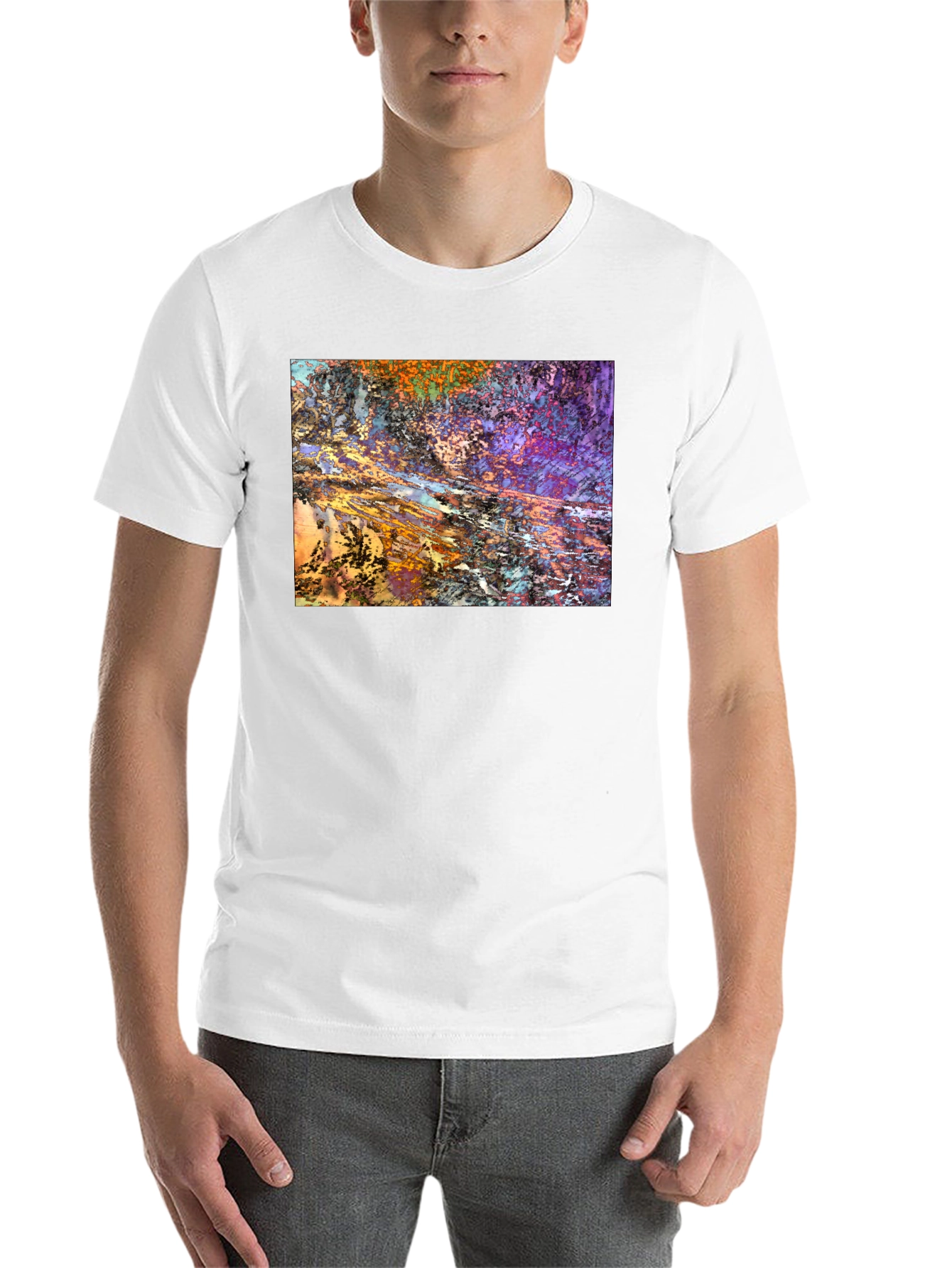 Black Abstract Art Print Black T-Shirt view 14