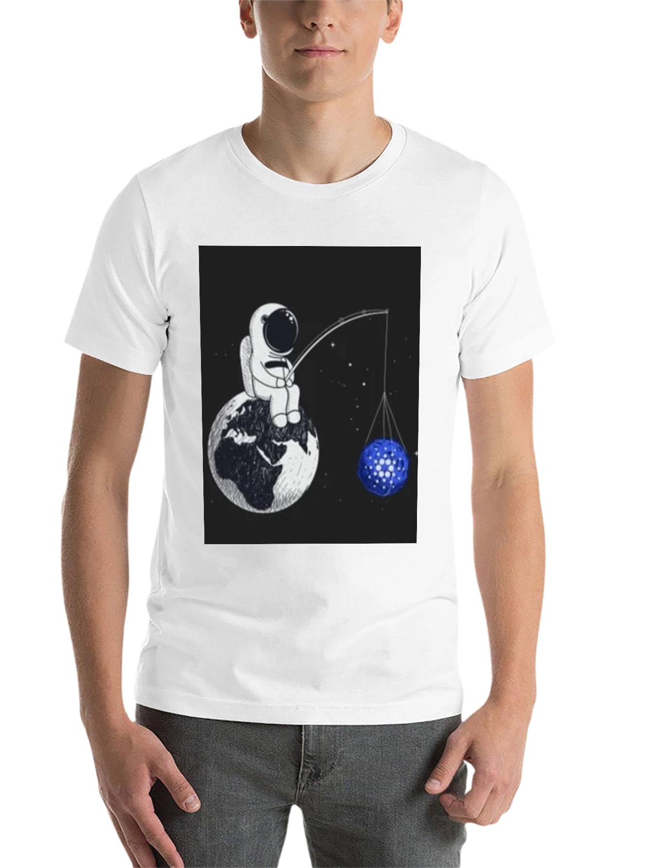 Black Astronaut Fishing T-Shirt - Unique Space Design view 14