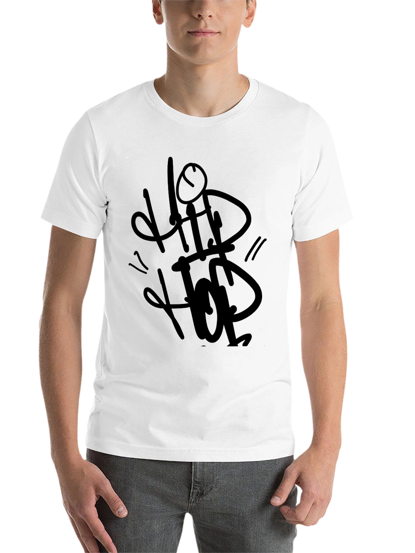 Black Hip Hop Graphic Black T-Shirt view 14