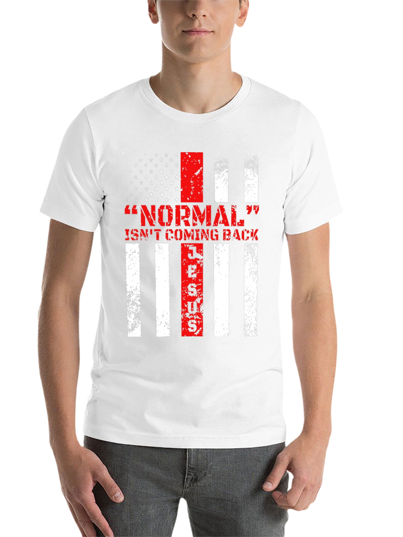 Black Normal Isn't Coming Back Jesus Patriotic T-Shirt view 14