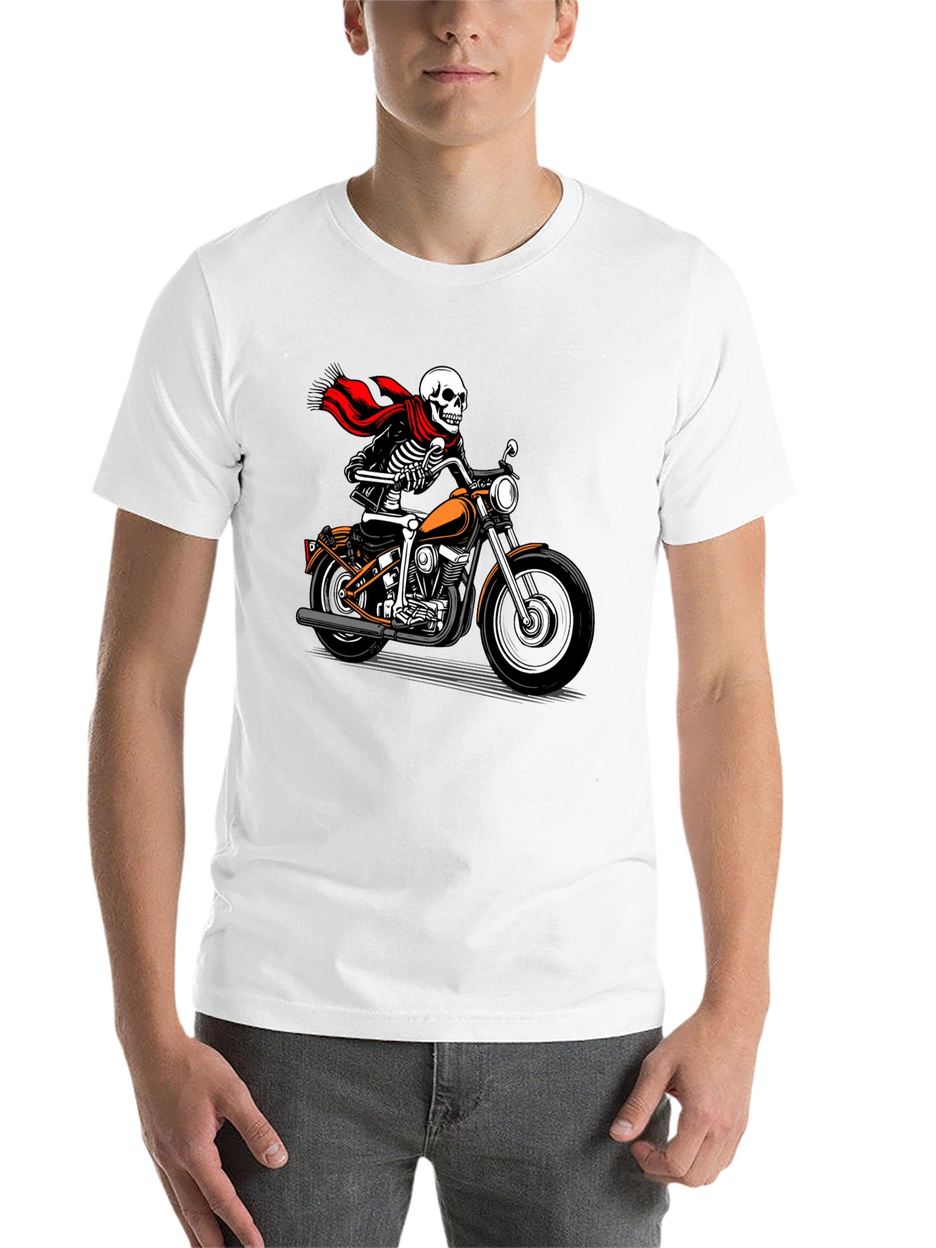 Black Skeleton Biker Graphic Tee - Ride or Die! view 14