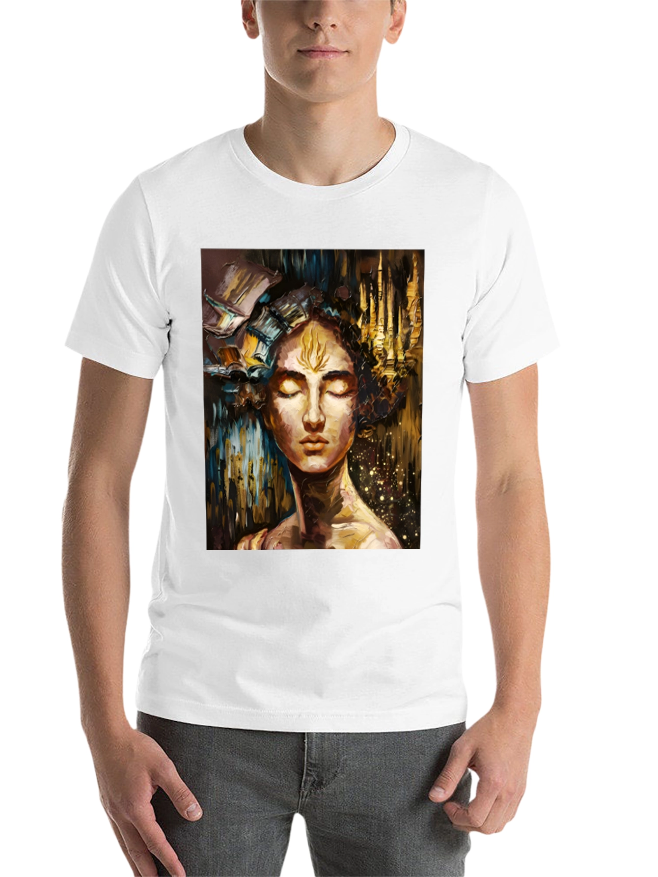 Black Abstract Art Print Black Unisex T-Shirt view 14