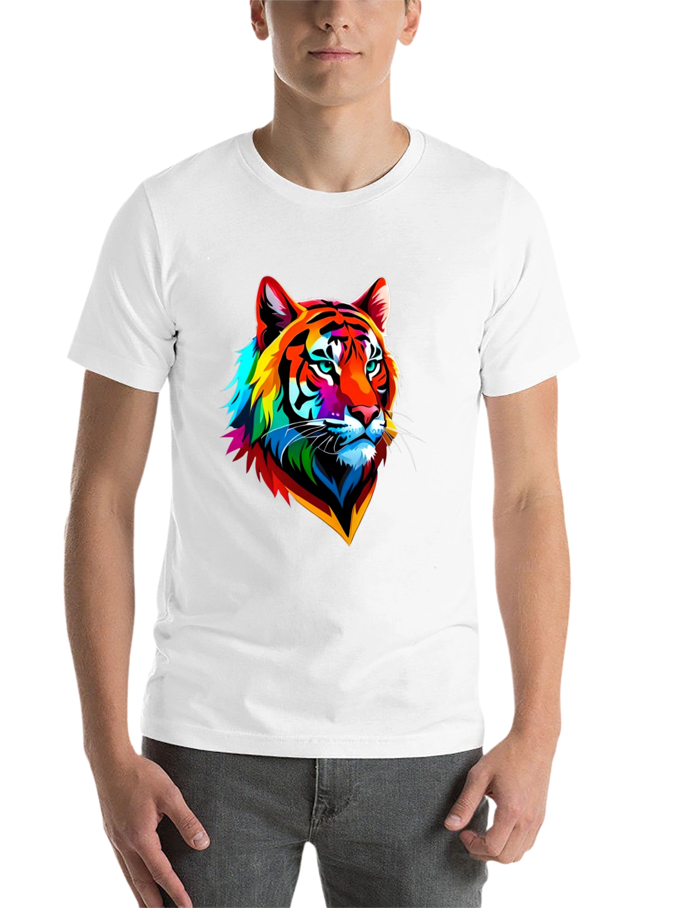 Black Vibrant Tiger Graphic T-Shirt - Bold Animal Print view 14
