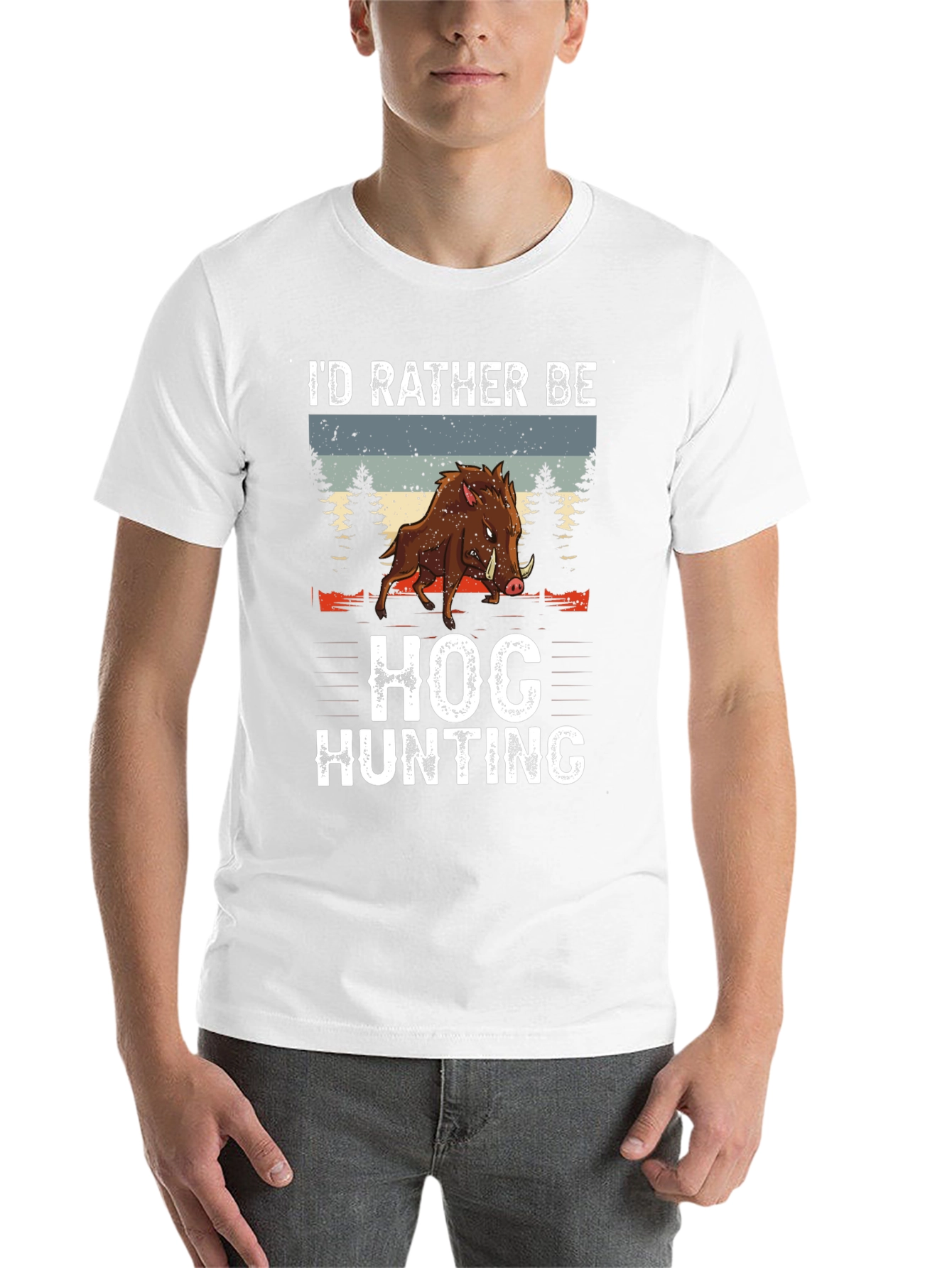 Black Hog Hunting Tee: I'd Rather Be Hunting Shirt view 14