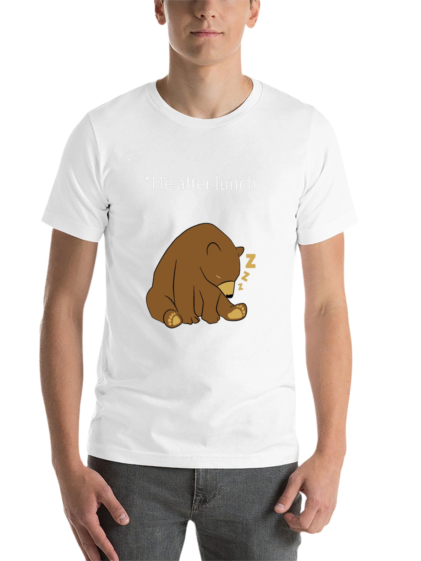 Black Funny Sleeping Bear Graphic Tee - Me After Lunch view 14
