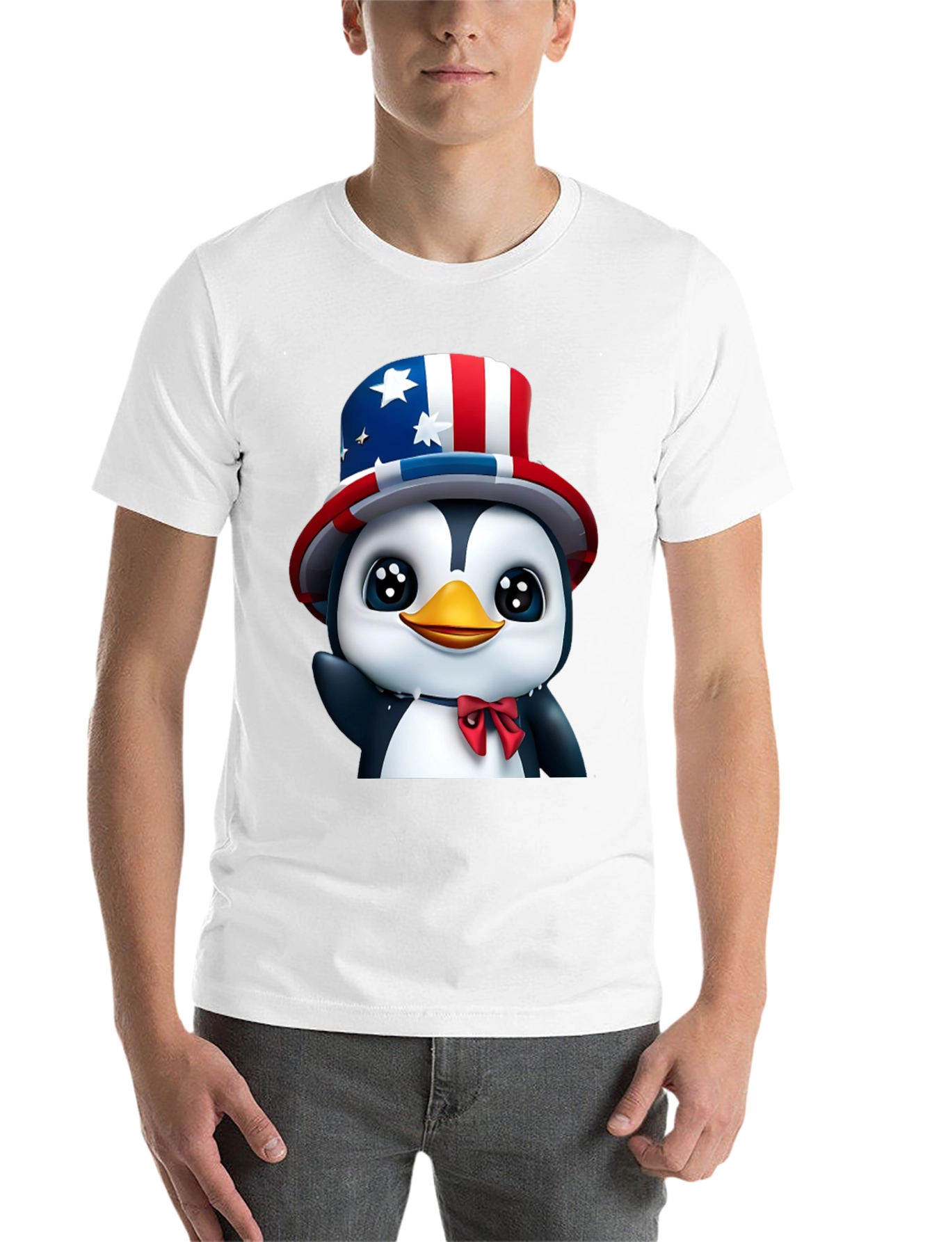 Black Patriotic Penguin T-Shirt - USA Pride view 14