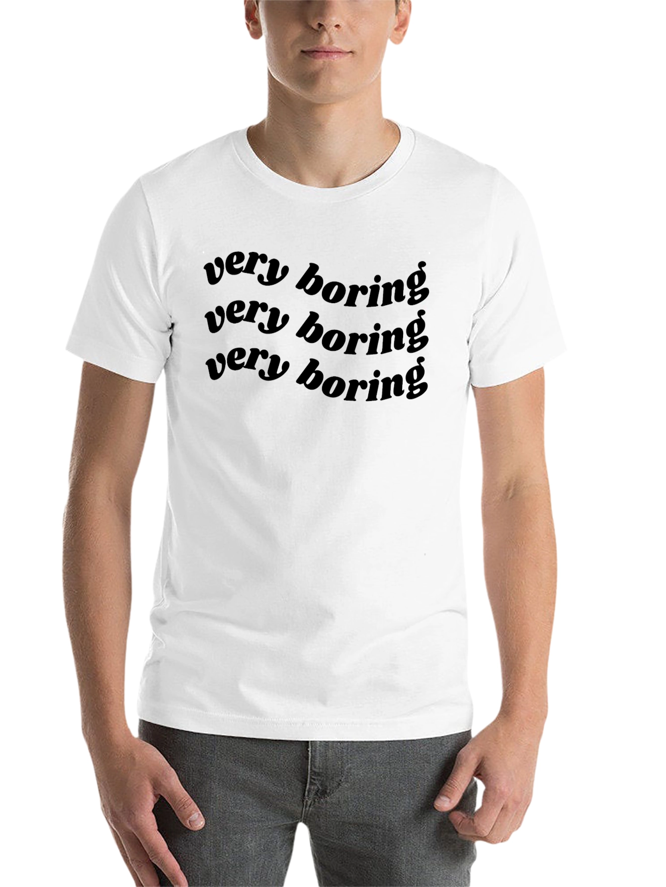 Black Very Boring Black Graphic T-Shirt view 14