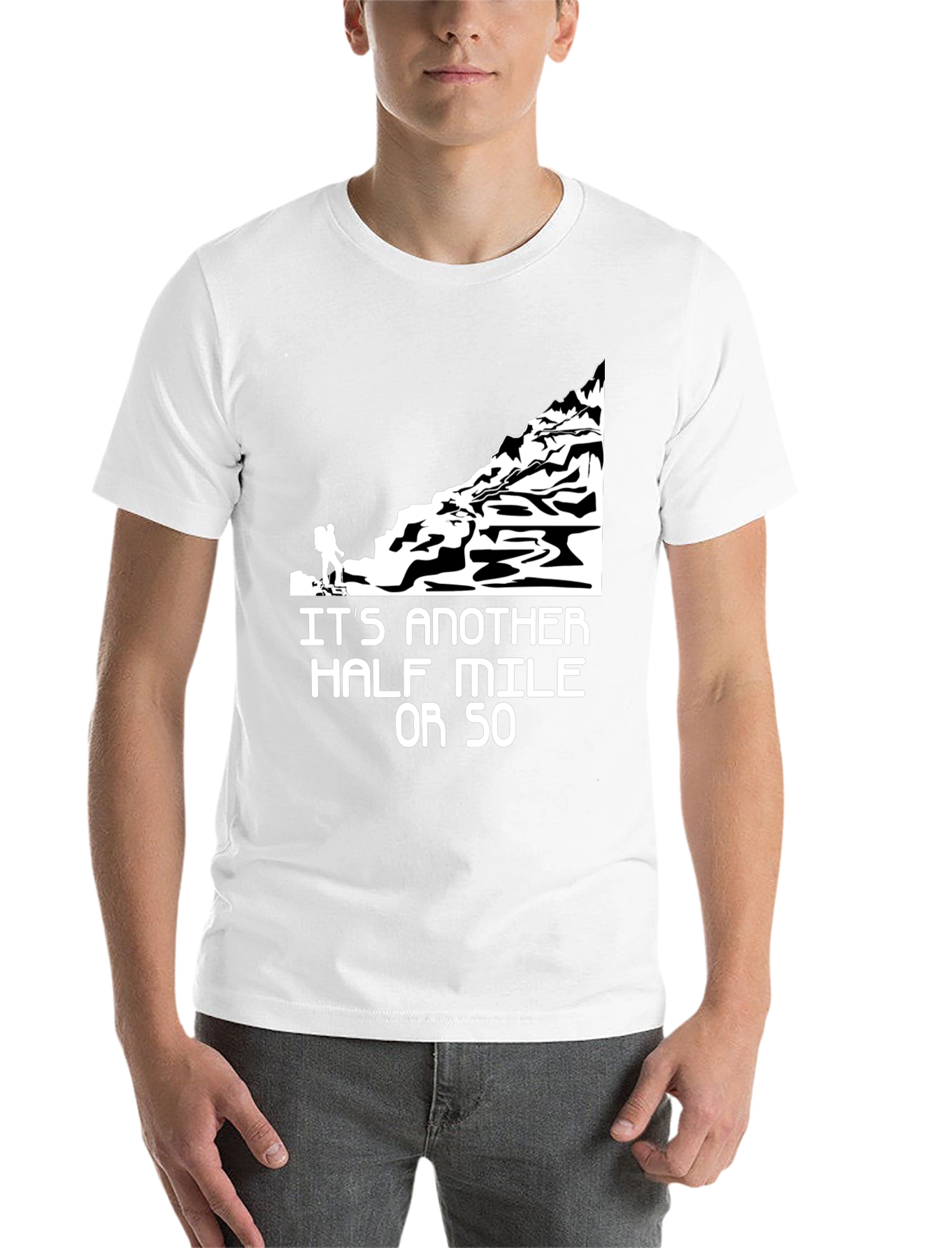 Black Hiking Humor Graphic T-Shirt - Another Half Mile view 14