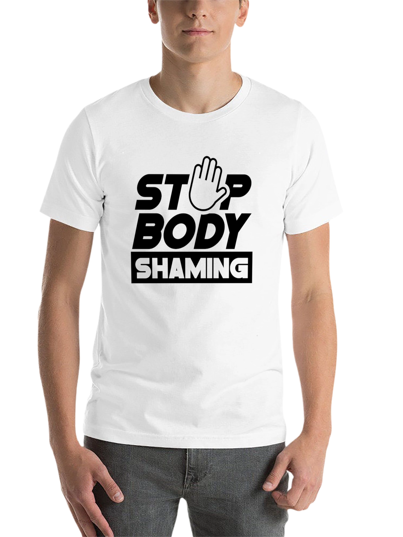 Black Stop Body Shaming T-Shirt view 14