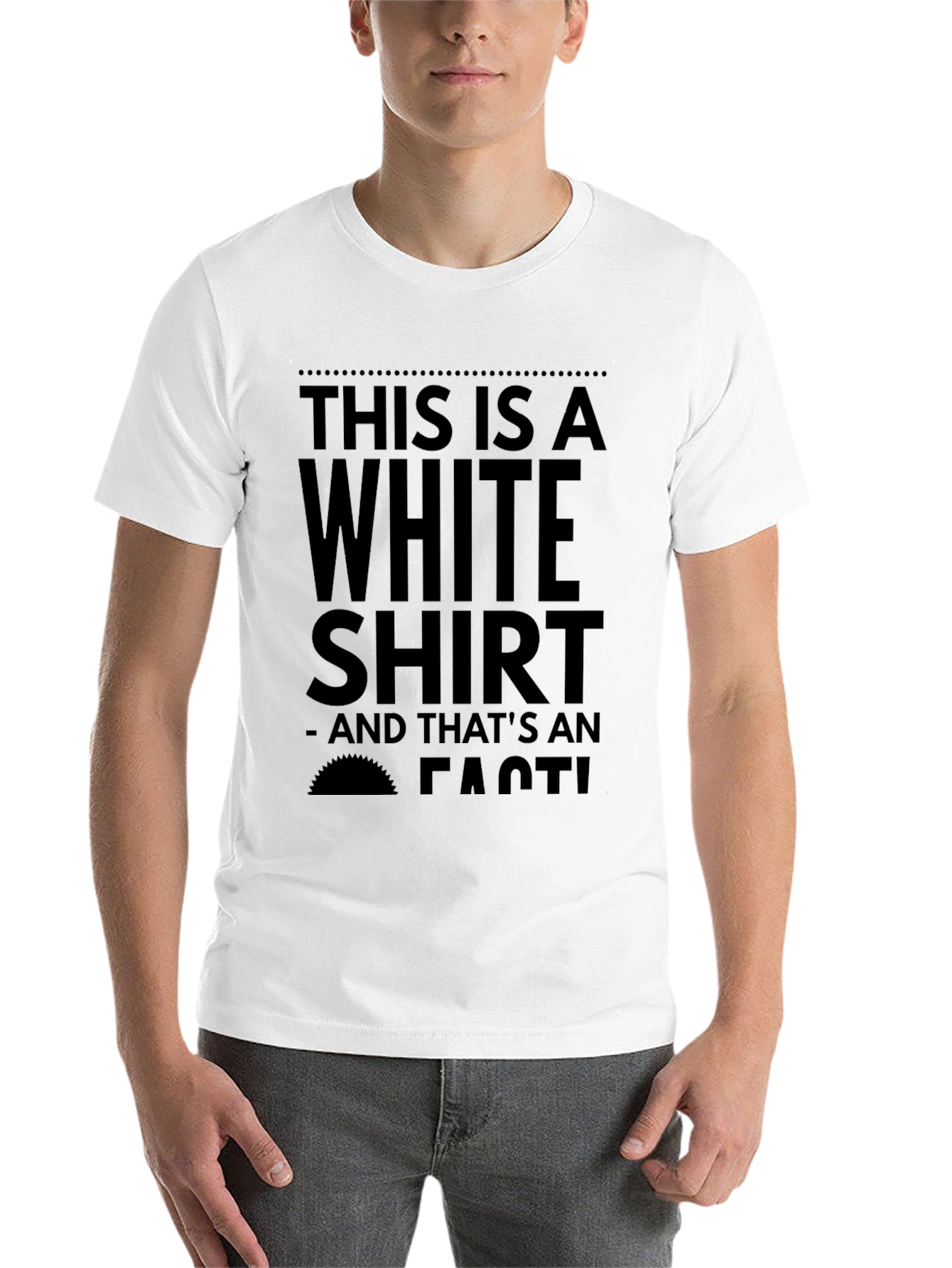 Black Humorous 'White Shirt' Graphic Tee view 14