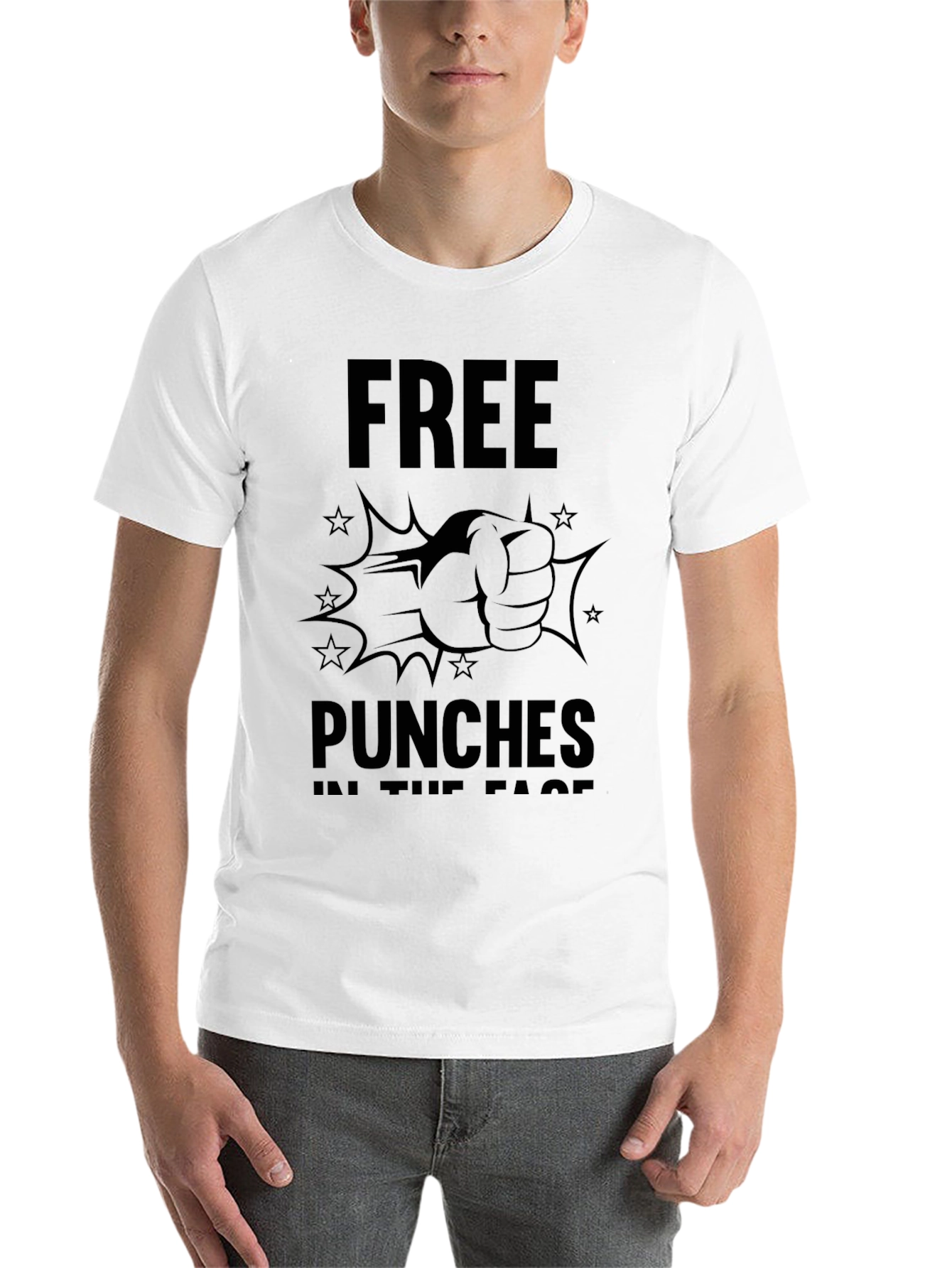 Black Free Punches in the Face Black Graphic Tee view 14