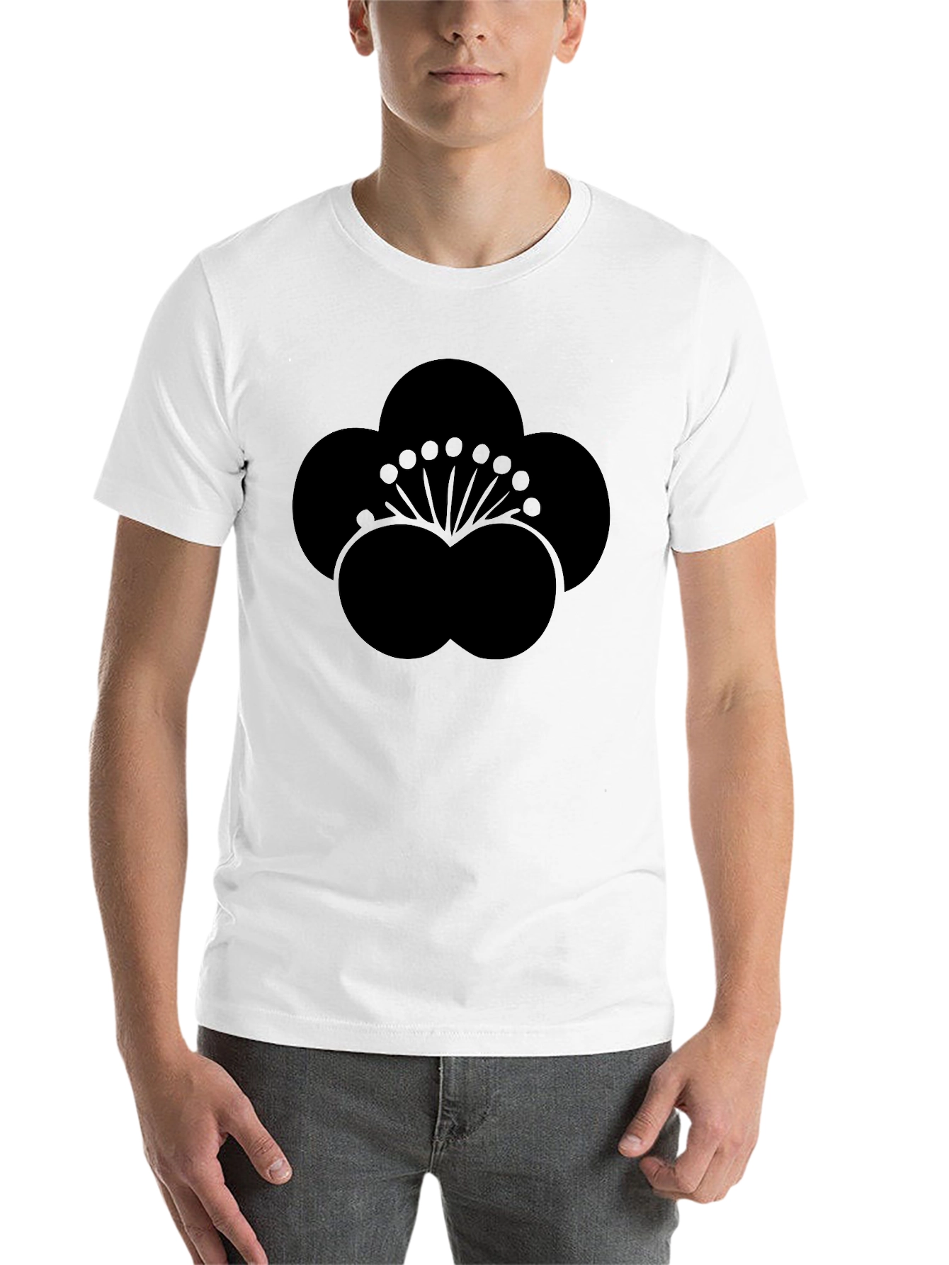 Black Black Plum Blossom Graphic Tee - Stylish & Unique view 14