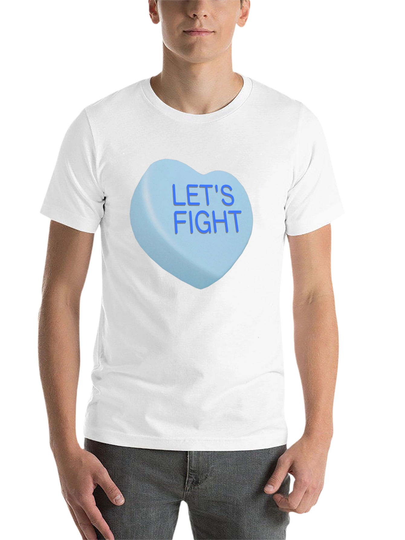 Black Let's Fight Candy Heart T-Shirt view 14