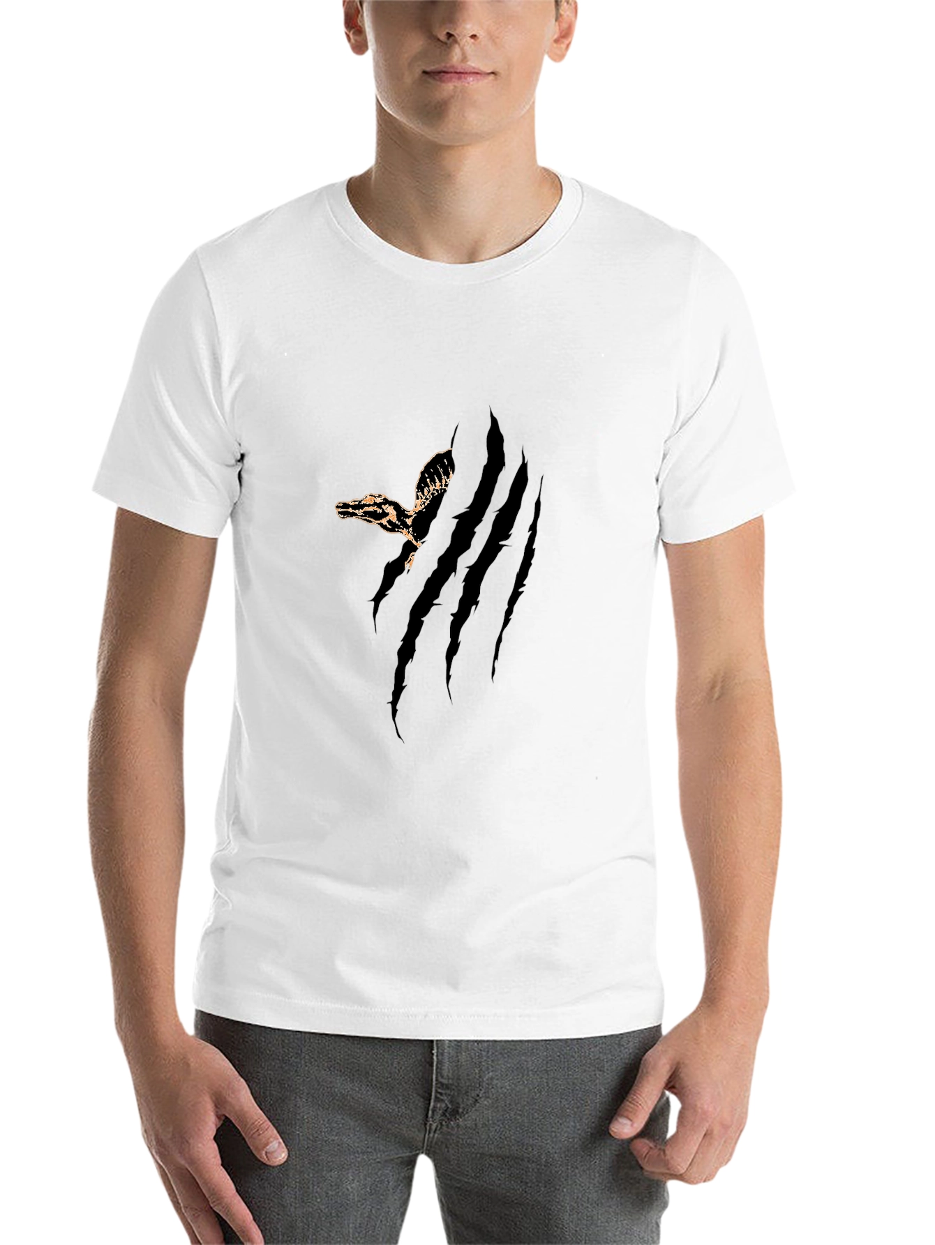 Black Men's Clawed Reptile Graphic Tee view 14