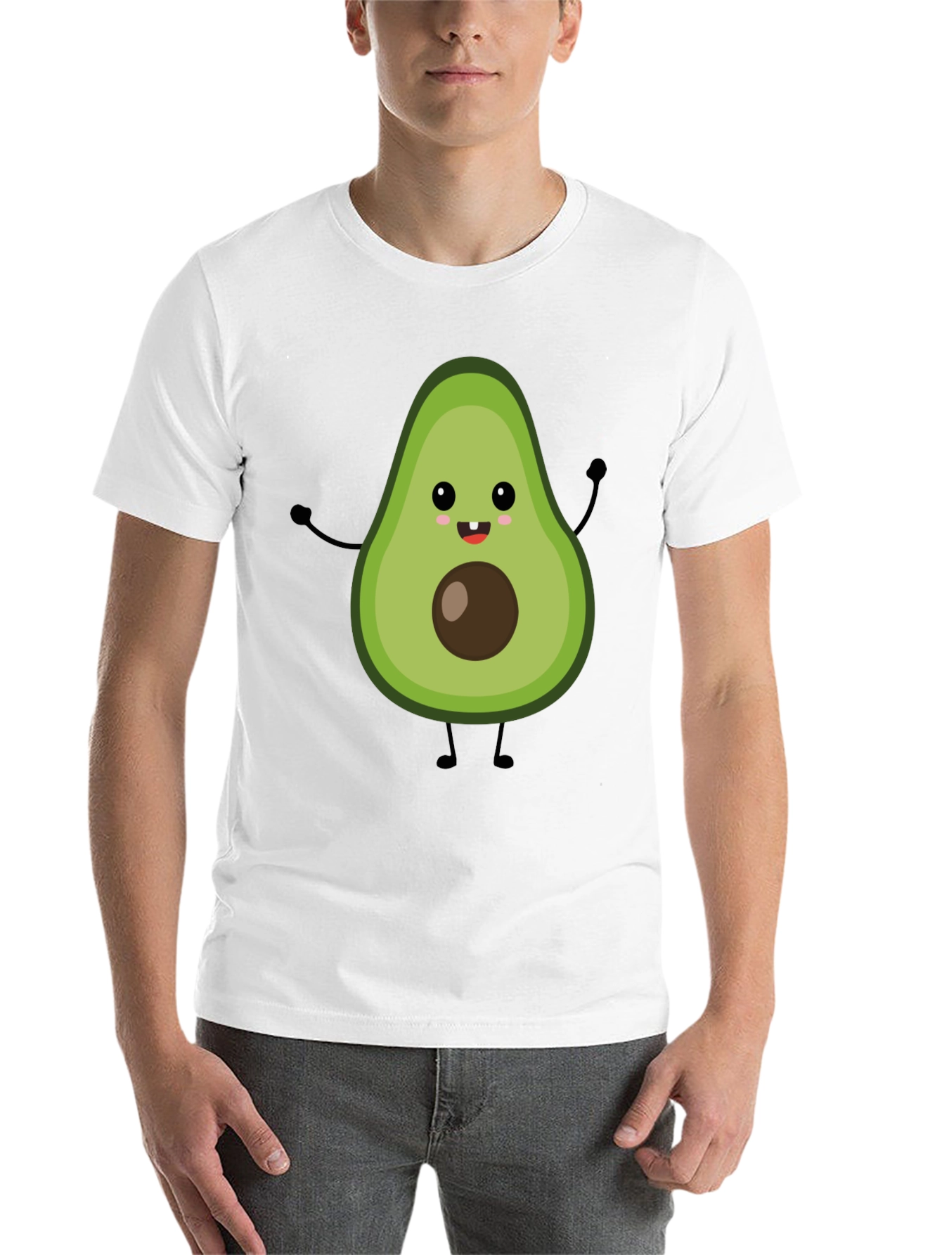 Black Cute Avocado Graphic Black T-Shirt view 14