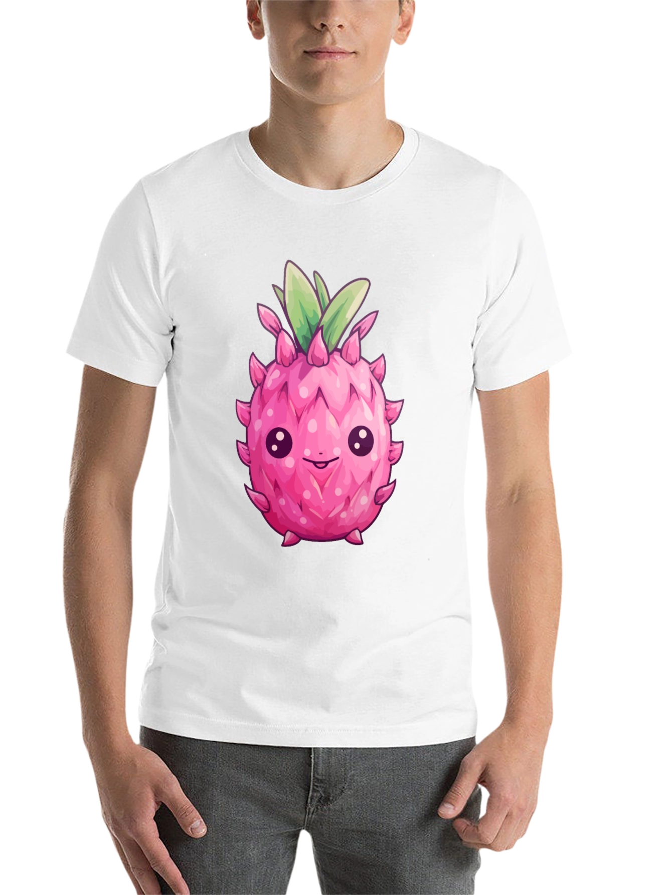 Black Cute Dragon Fruit Graphic Tee view 14