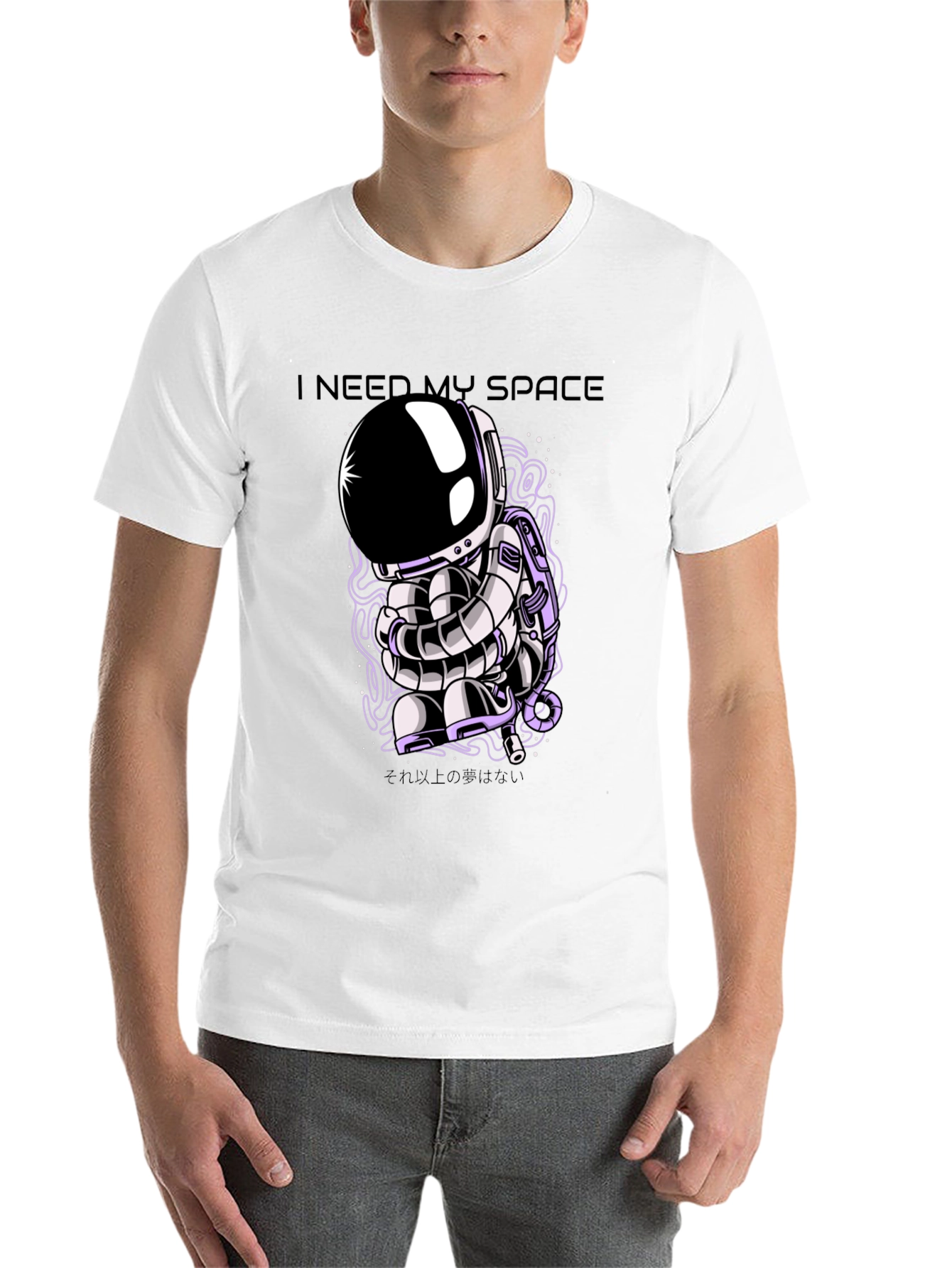 Black I Need My Space Astronaut Graphic T-Shirt view 14