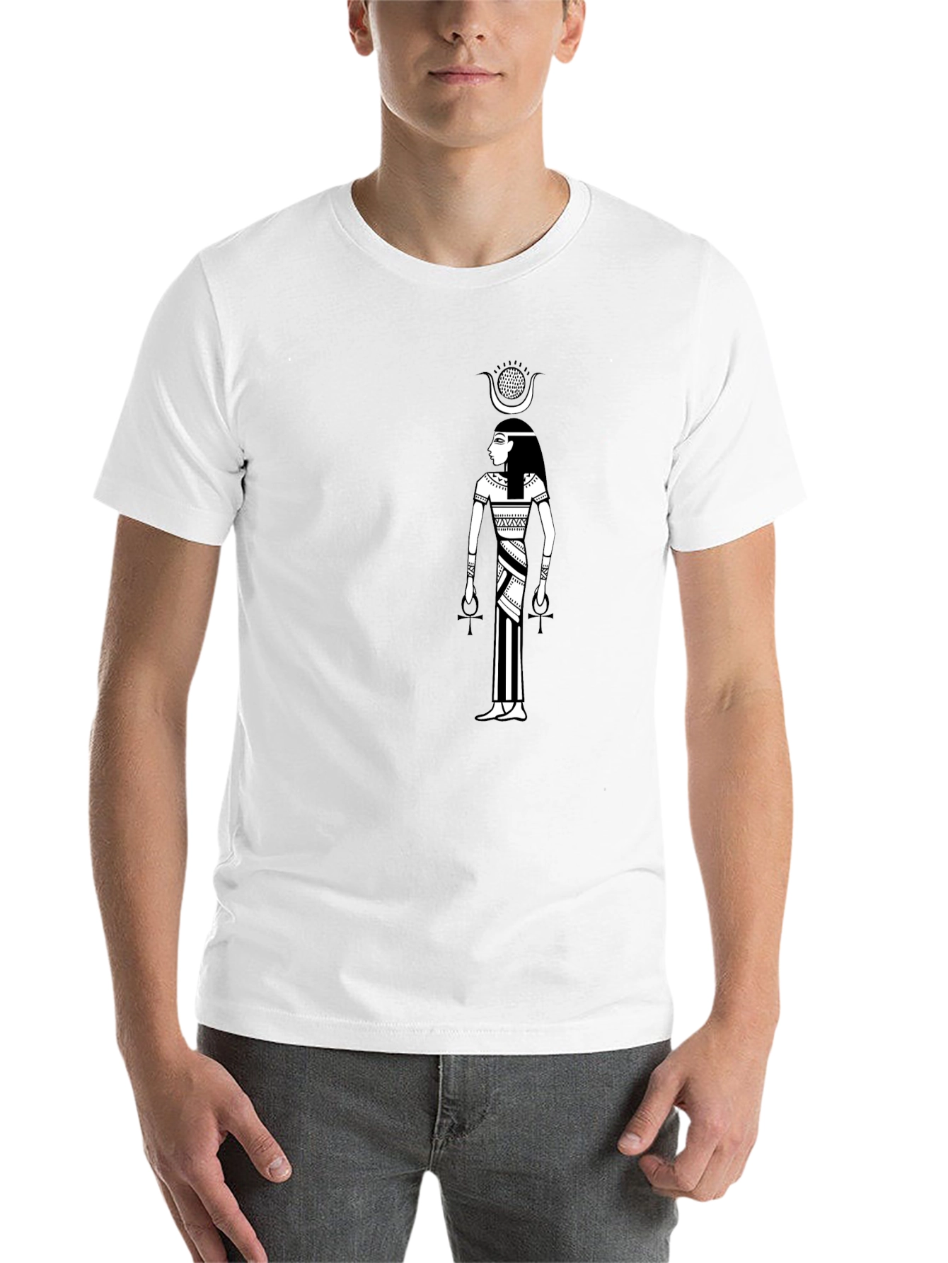 Black Egyptian Goddess Graphic Tee - Black Cotton T-Shirt view 14