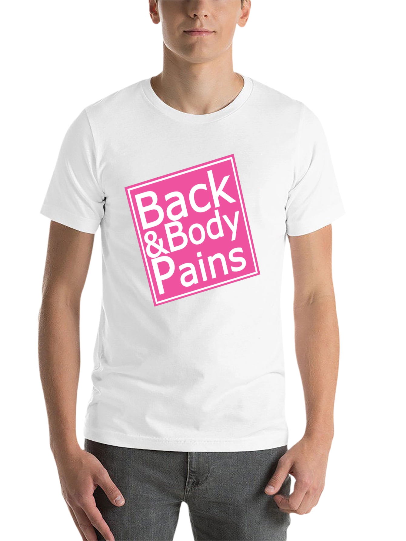 Black Back & Body Pains Graphic Tee - Unisex Black T-Shirt view 14