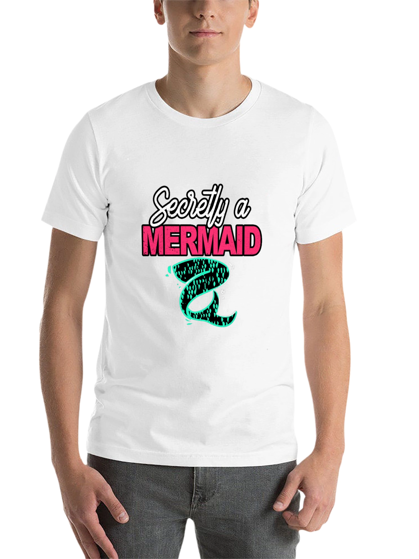 Black Secretly a Mermaid T-Shirt - Unique Graphic Tee view 14