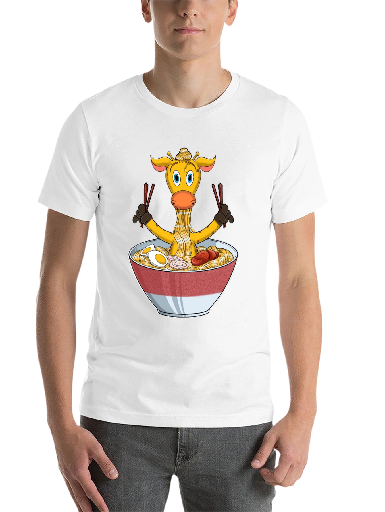 Black Giraffe Ramen T-Shirt - Unique Graphic Tee view 14