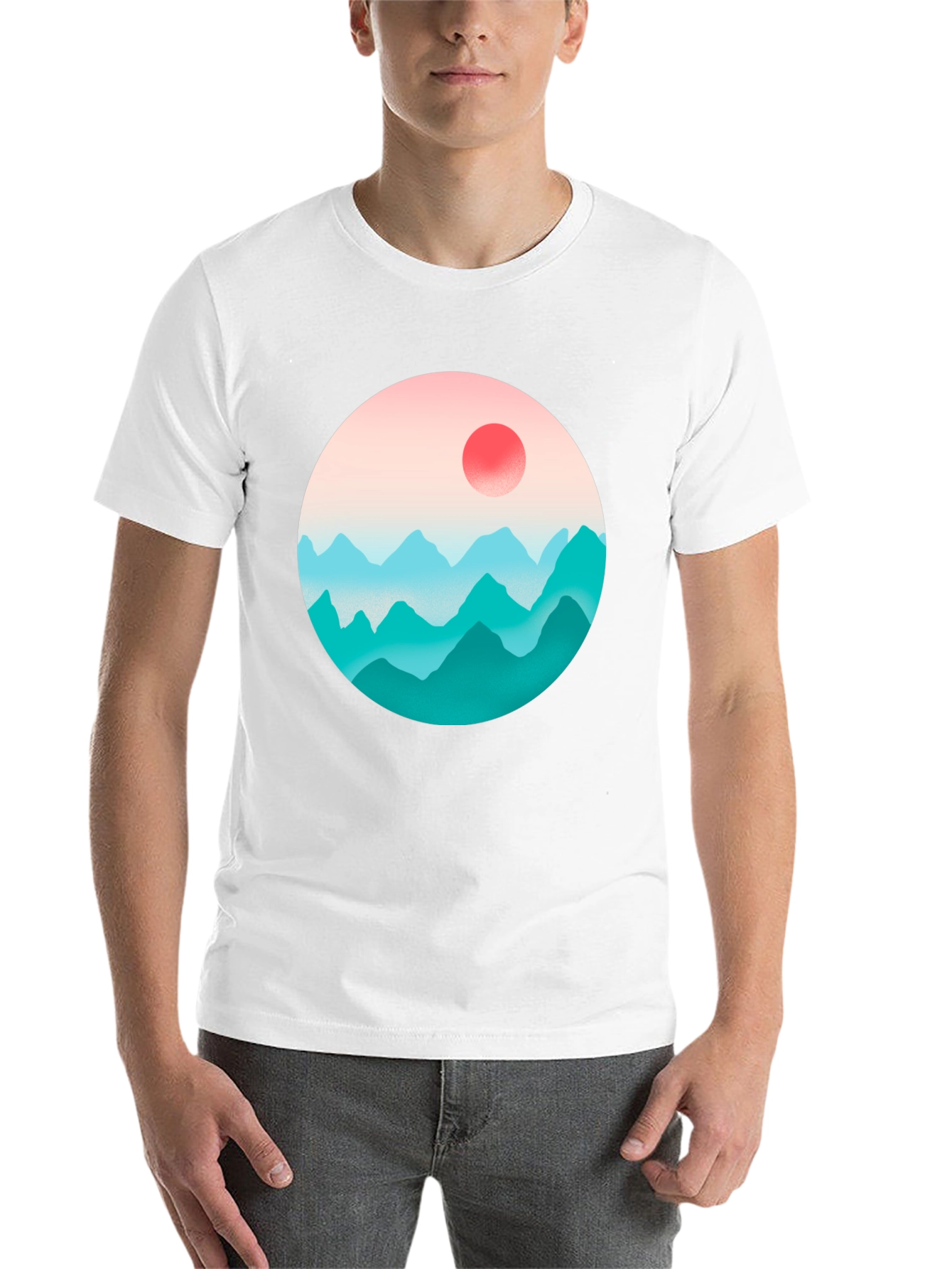 Black Mountainscape Graphic Black Tee view 14