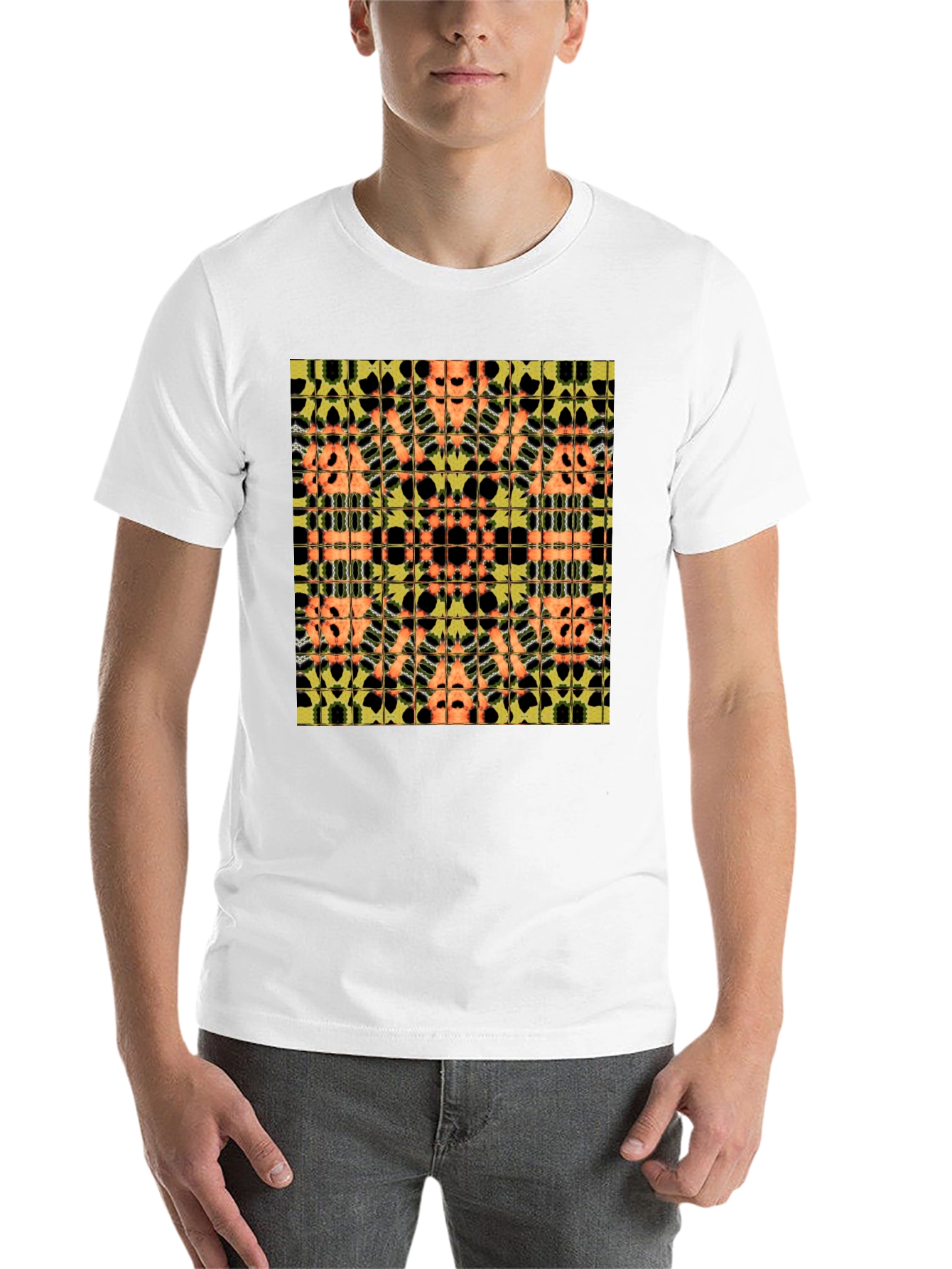 Black Abstract Pattern Black Tee view 14