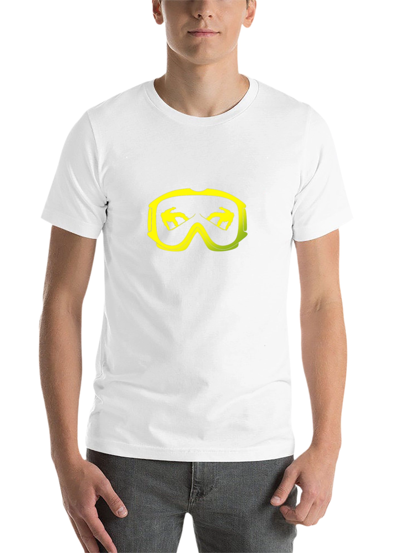 Black Snowboard Goggles Graphic Tee - Black Cotton T-Shirt view 14