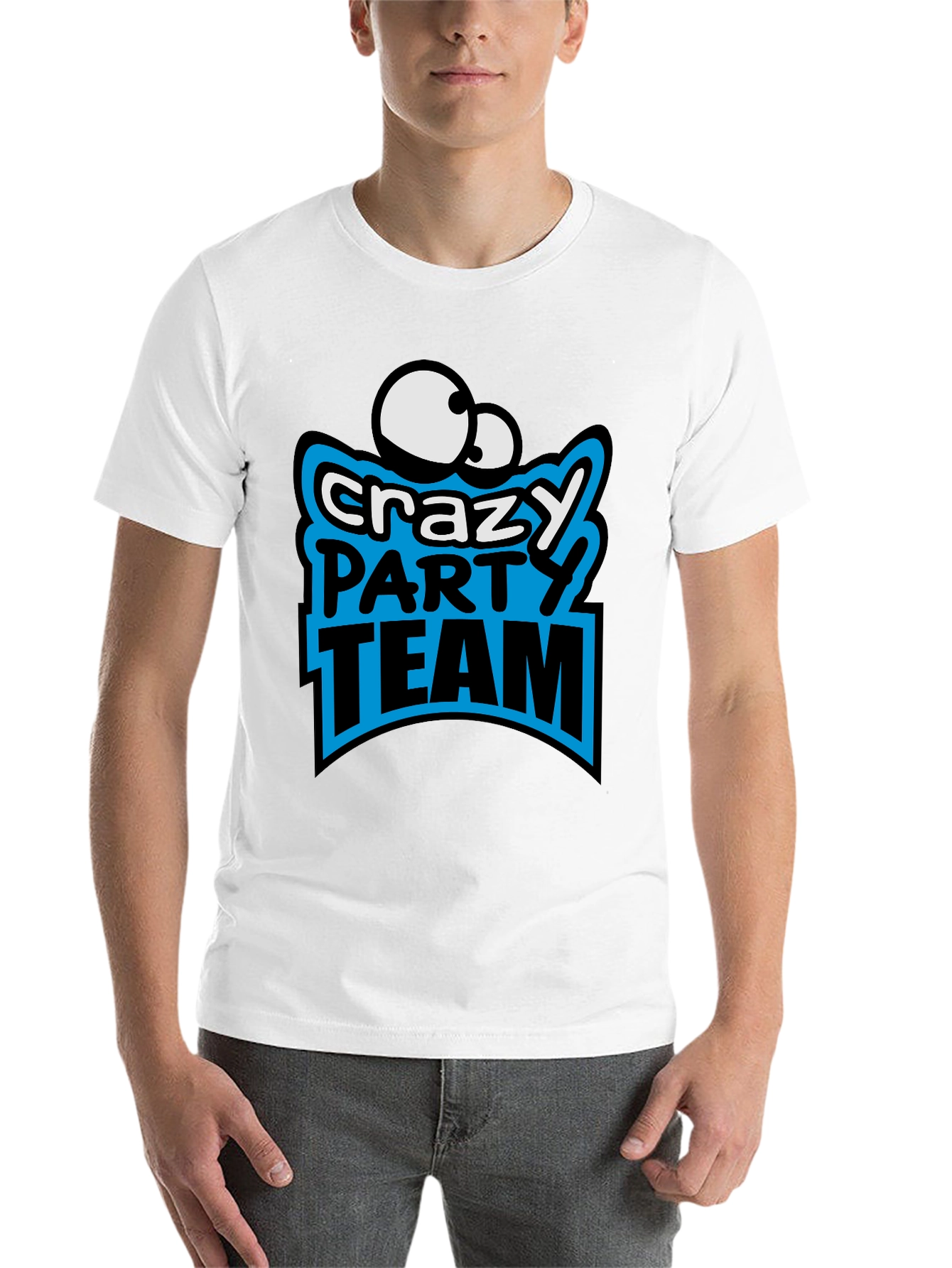 Black Crazy Party Team Graphic T-Shirt view 14