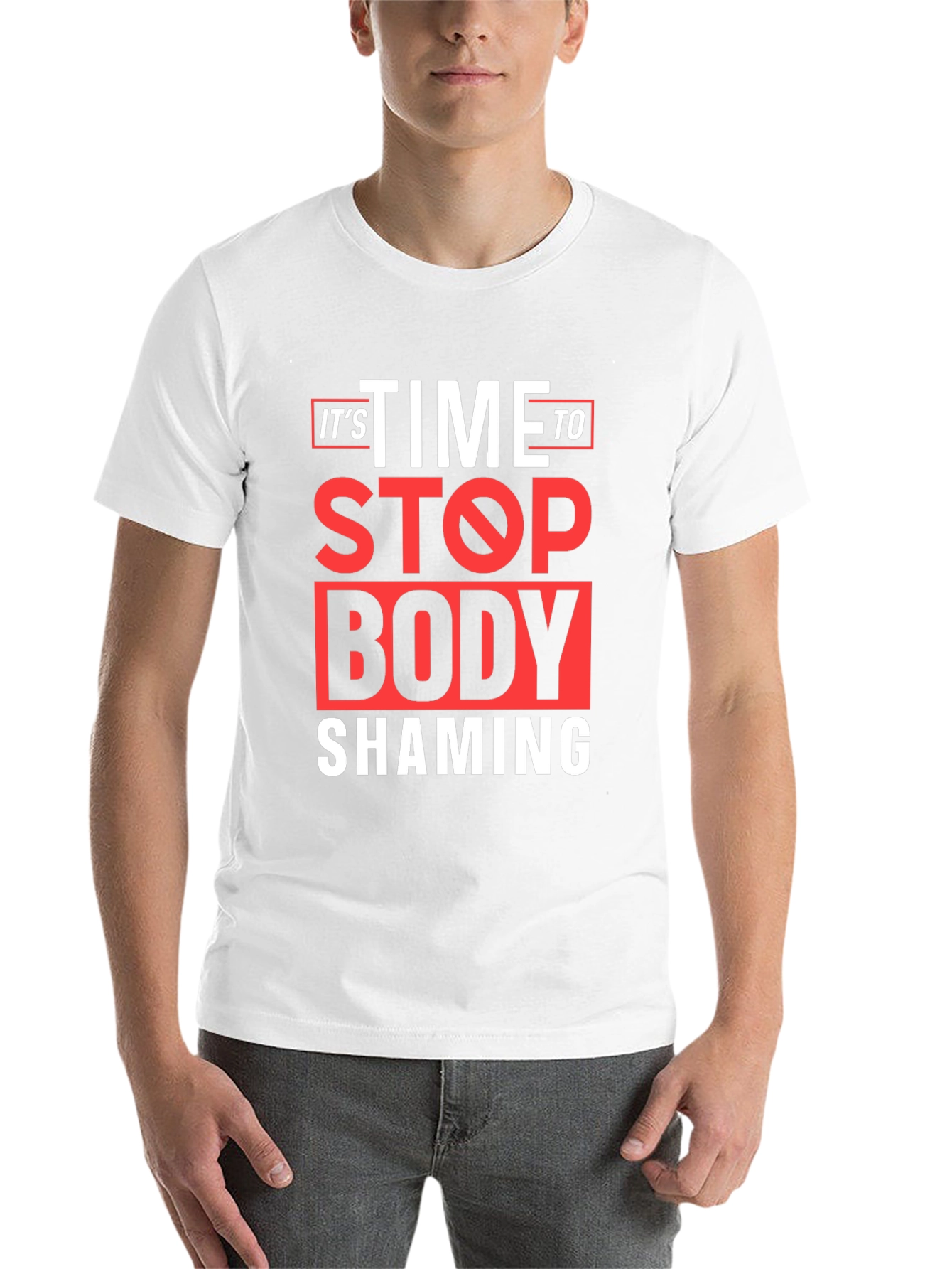 Black Stop Body Shaming Graphic Tee - Black view 14