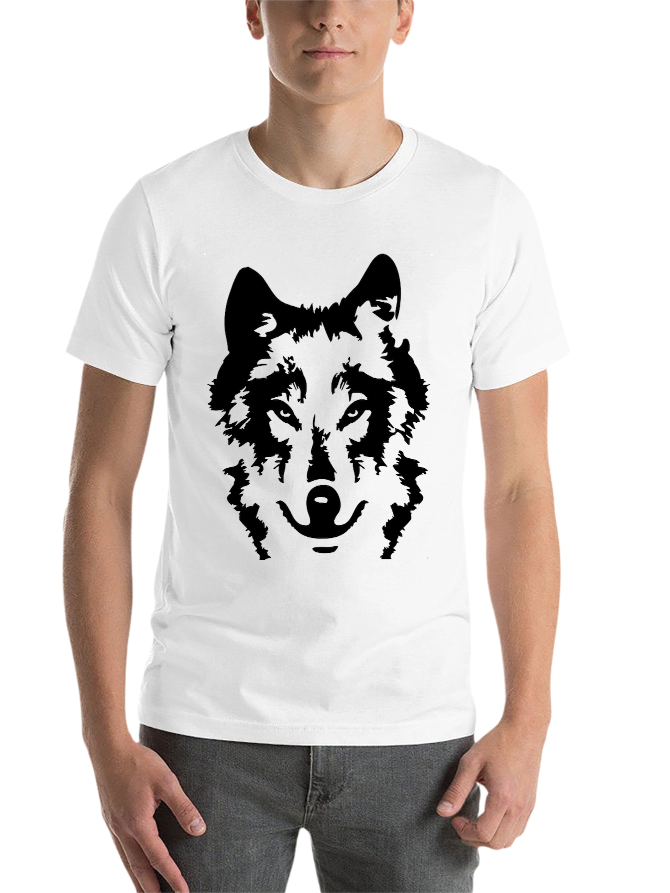 Black Black Wolf Graphic Tee - Men's Short Sleeve T-Shirt view 14