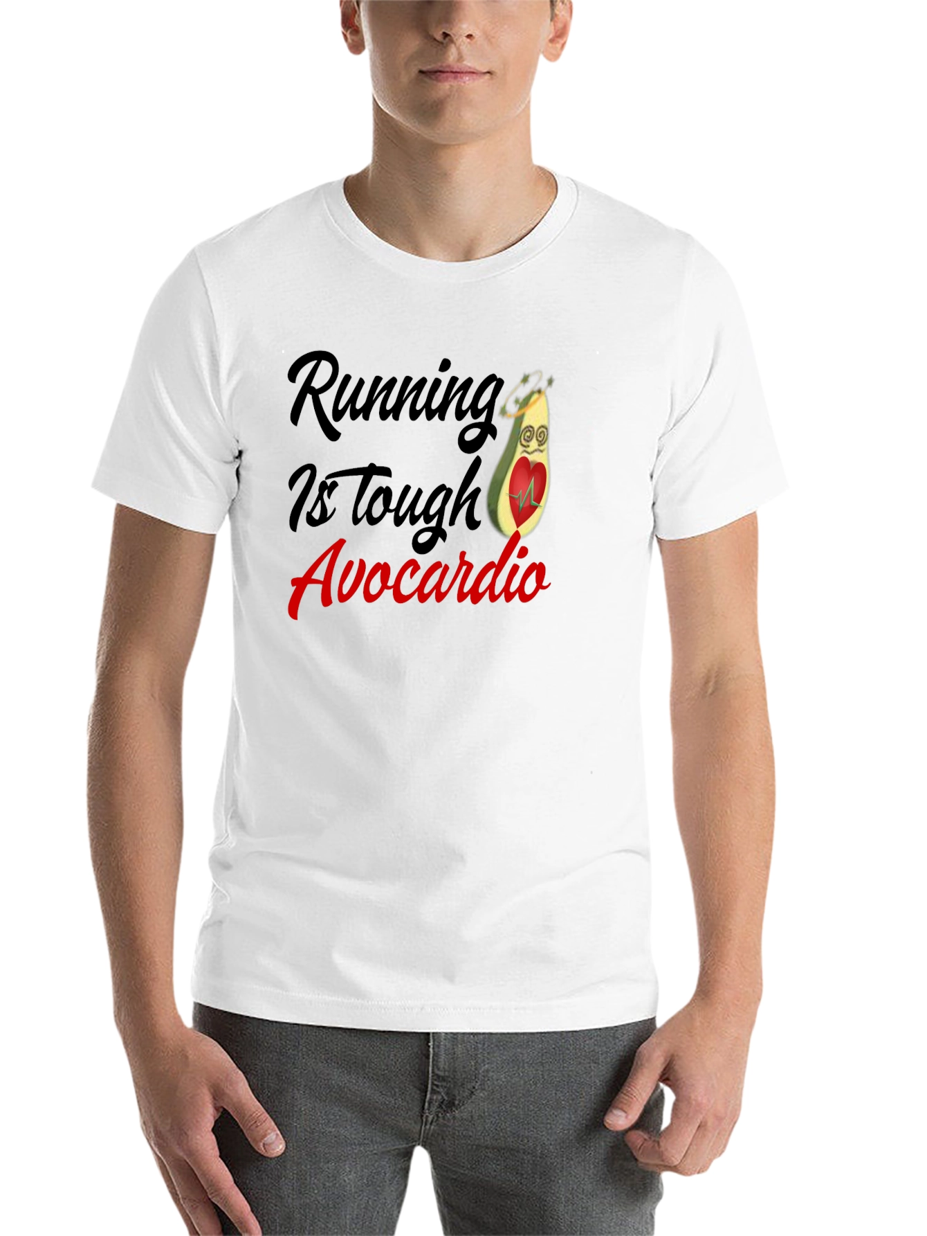 Black Running Is Tough Avocardio T-Shirt view 14