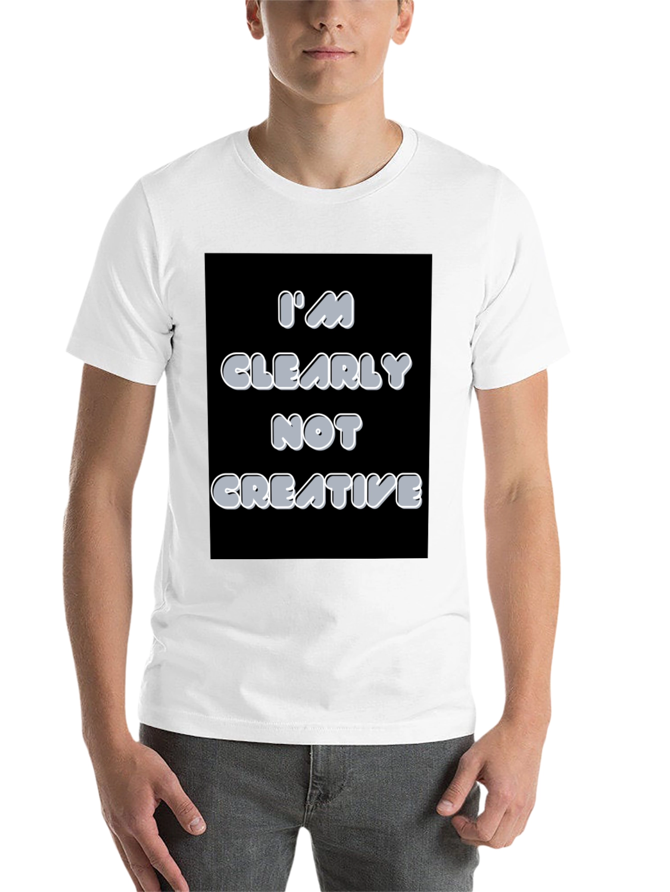 Black I'm Clearly Not Creative Graphic T-Shirt view 14