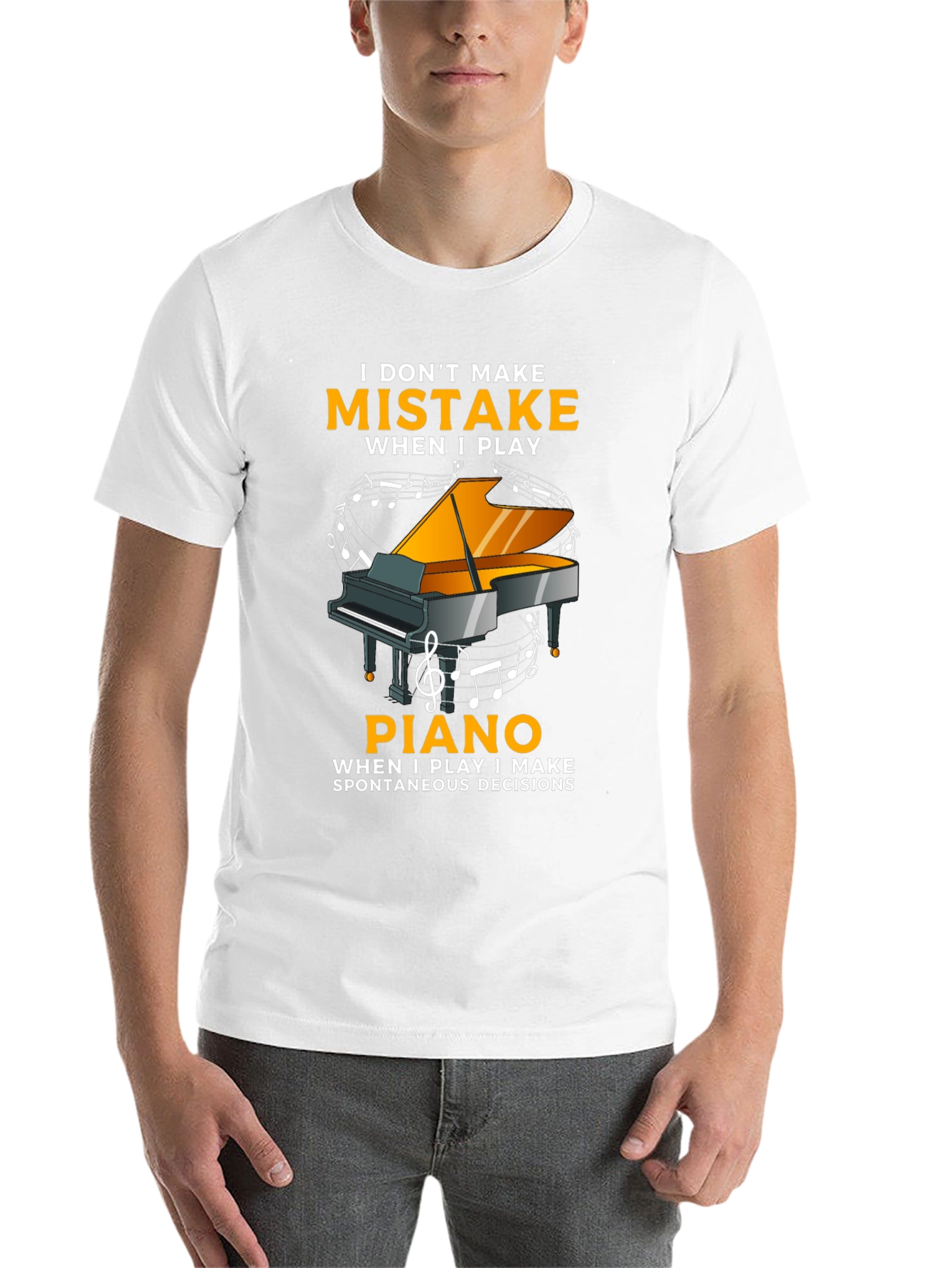 Black I Don't Make Mistakes When I Play Piano T-Shirt view 14