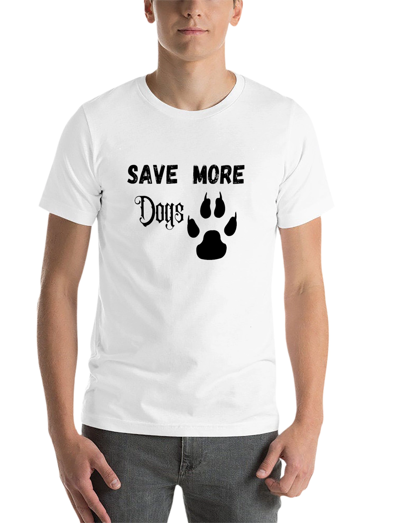 Save More Dogs T-Shirt - Paw Print Design - 14
