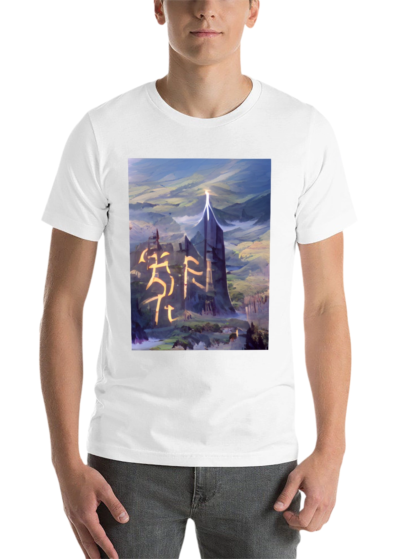 Black Fantasy Landscape Graphic Tee - Black T-Shirt view 14