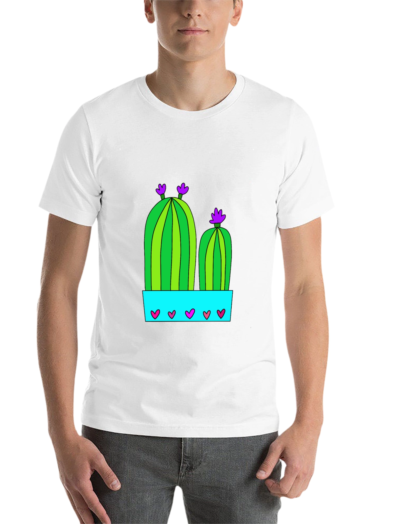 Black Cactus in Pot Graphic Tee - Black view 14