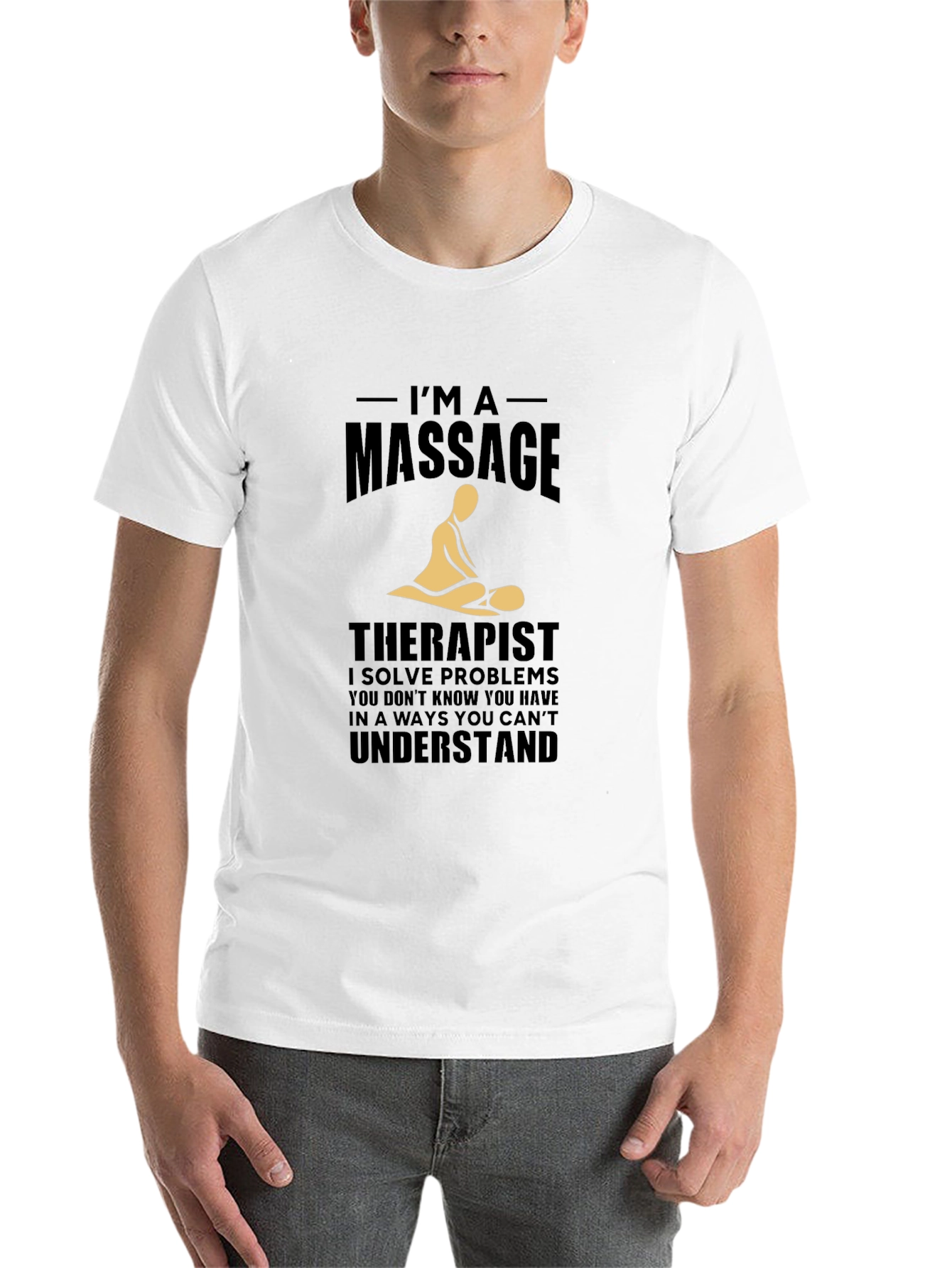 Black Massage Therapist Novelty Graphic T-Shirt view 14