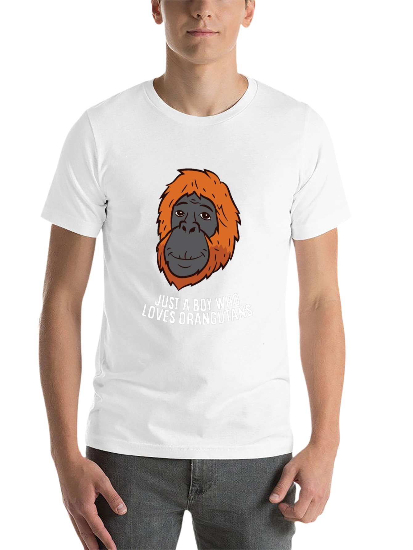 Black Boy Who Loves Orangutans T-Shirt view 14
